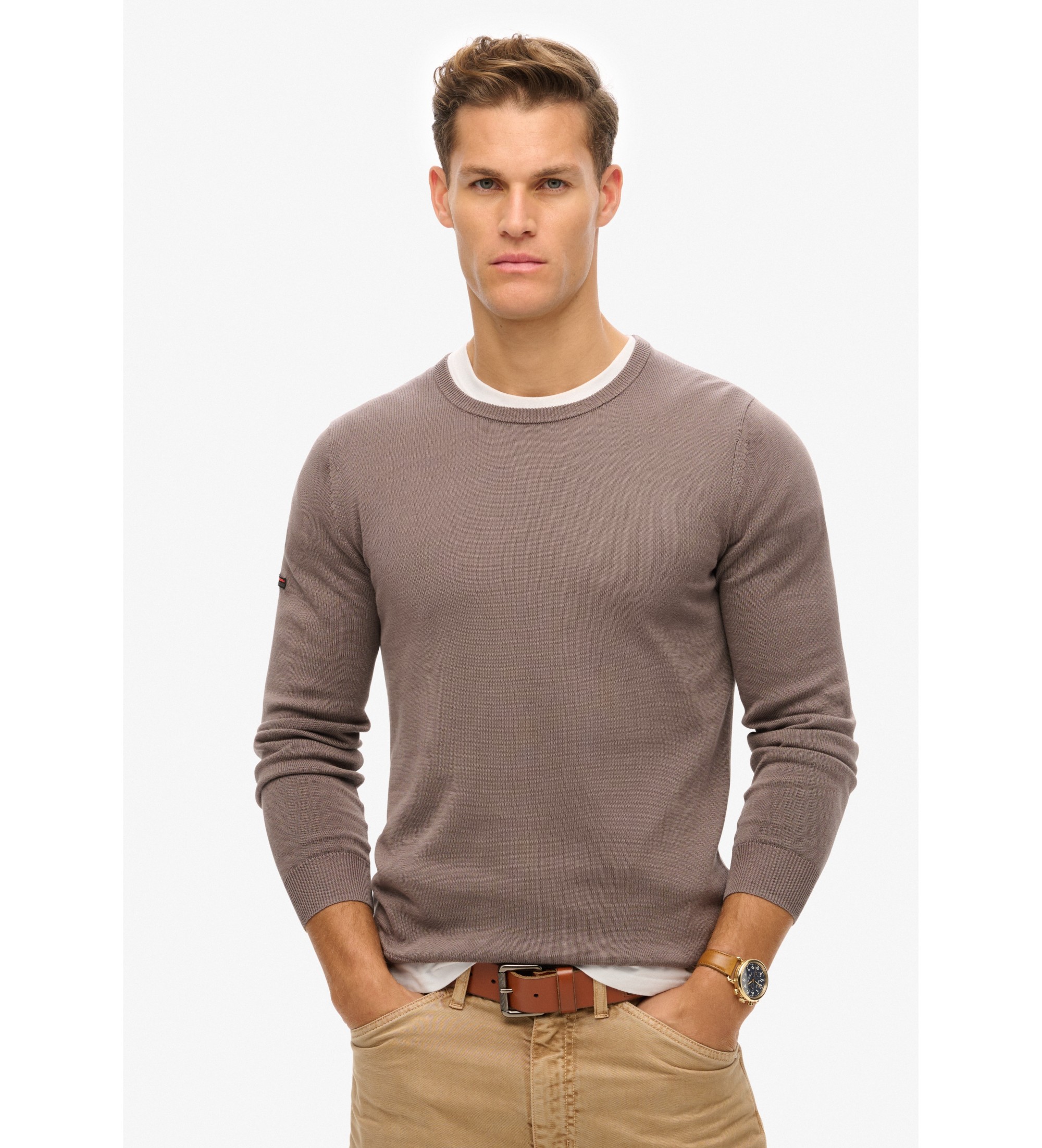 Superdry für Herren. M6110667A Essential Sweatshirt grau (L), Lässig, Baumwolle