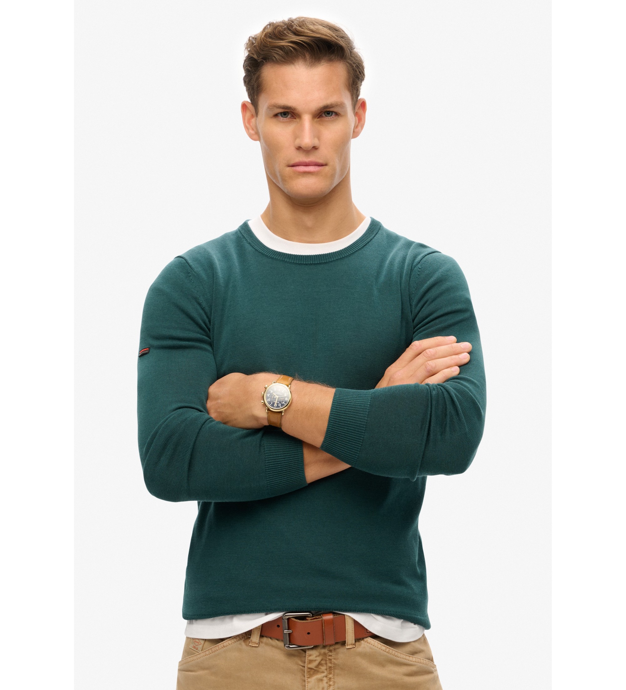 Superdry für Herren. M6110667A Essential Sweatshirt grün (XXL), Lässig, Baumwolle