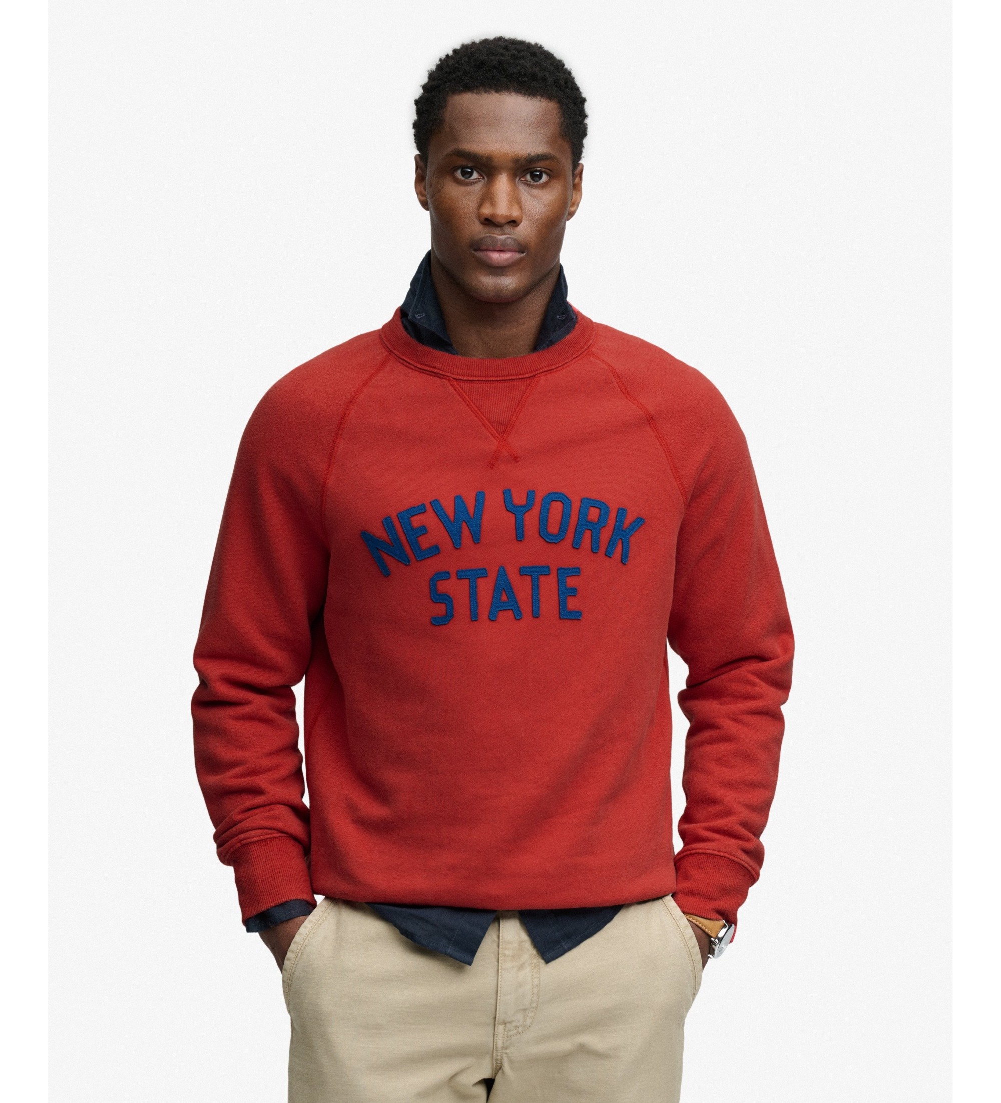 Superdry für Herren. M2014473A Rotes ?Merchant Vintage?-Sweatshirt (M), Lässig, Baumwolle