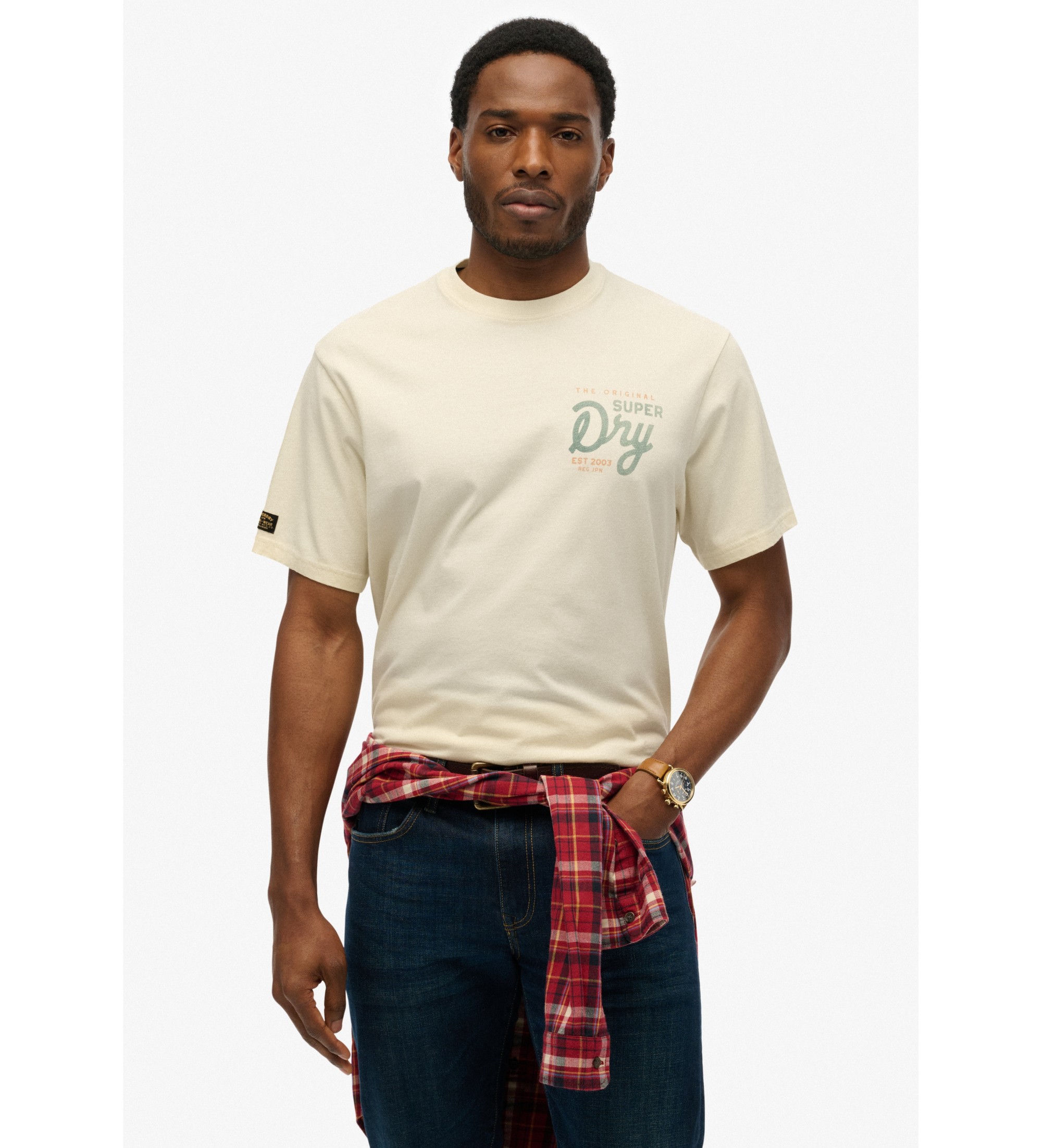 Superdry für Herren. M1012261A Tap Room T-Shirt in Übergröße weiß (S), Lässig, Baumwolle, Kurzarm