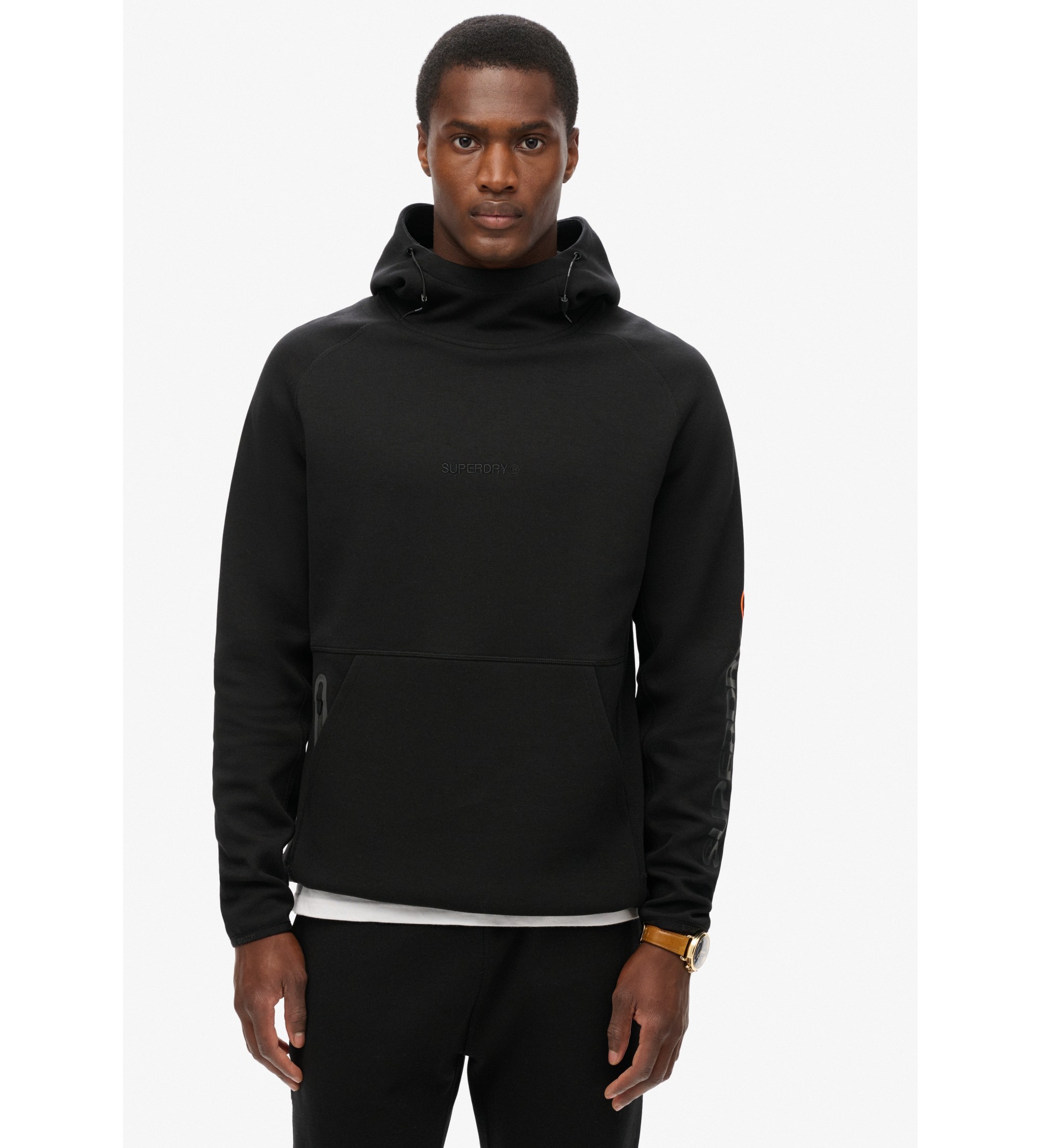 Superdry für Herren. M2013728A Locker sitzendes Kapuzensweatshirt mit Tech-Logoschwarz (M), Lässig, Baumwolle
