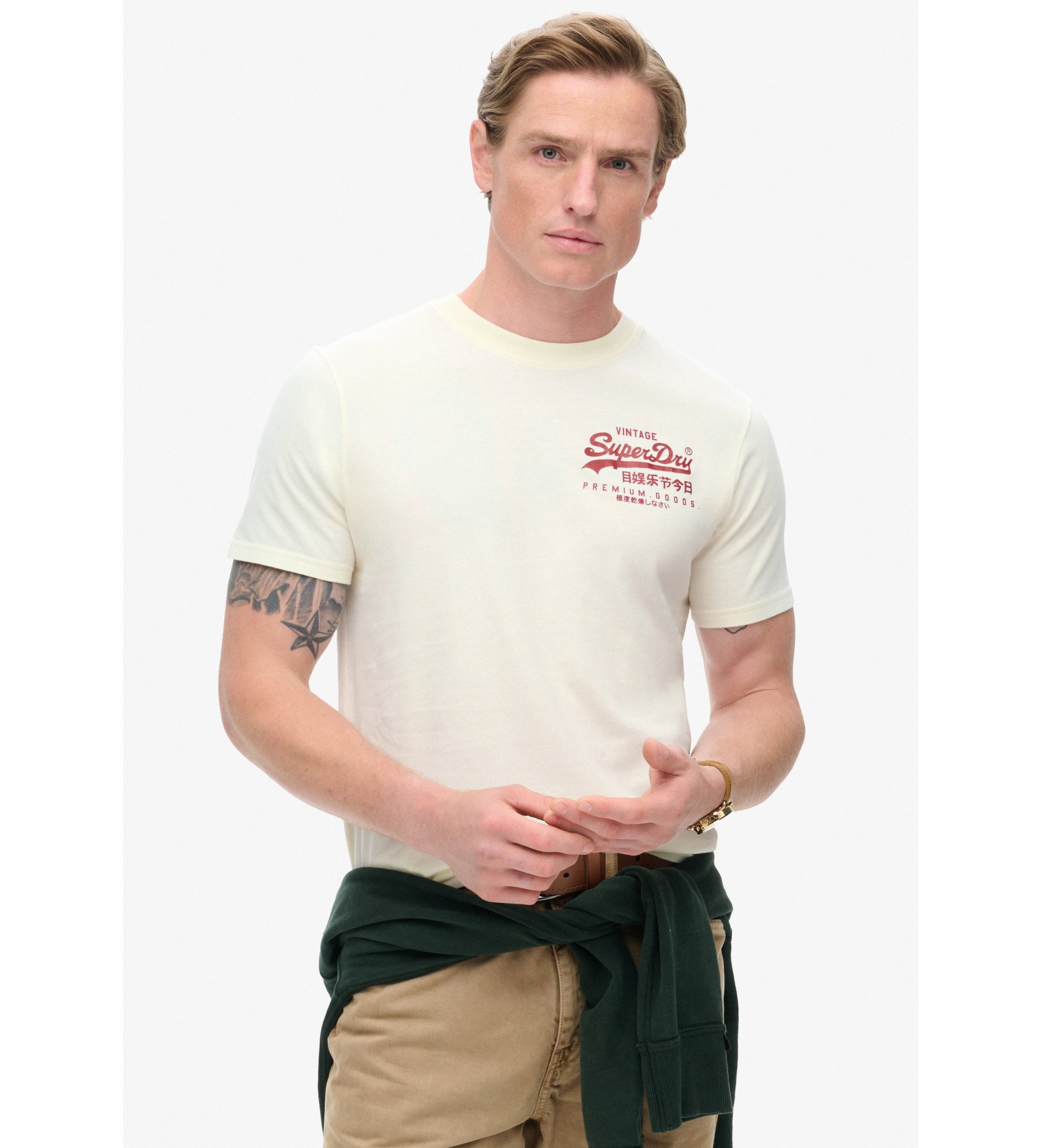 Superdry für Herren. M1011990A Tokyo Vl Grafik-T-Shirt weiß (XL), Lässig, Baumwolle, Kurzarm