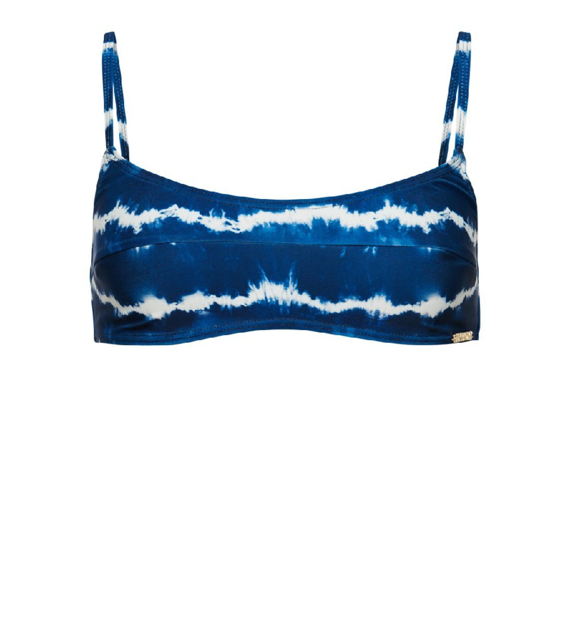 Superdry für Damen. W3010368A Blaues Bikini-Oberteil mit Batikmuster (M), Lässig, Strandbekleidung, Polyester