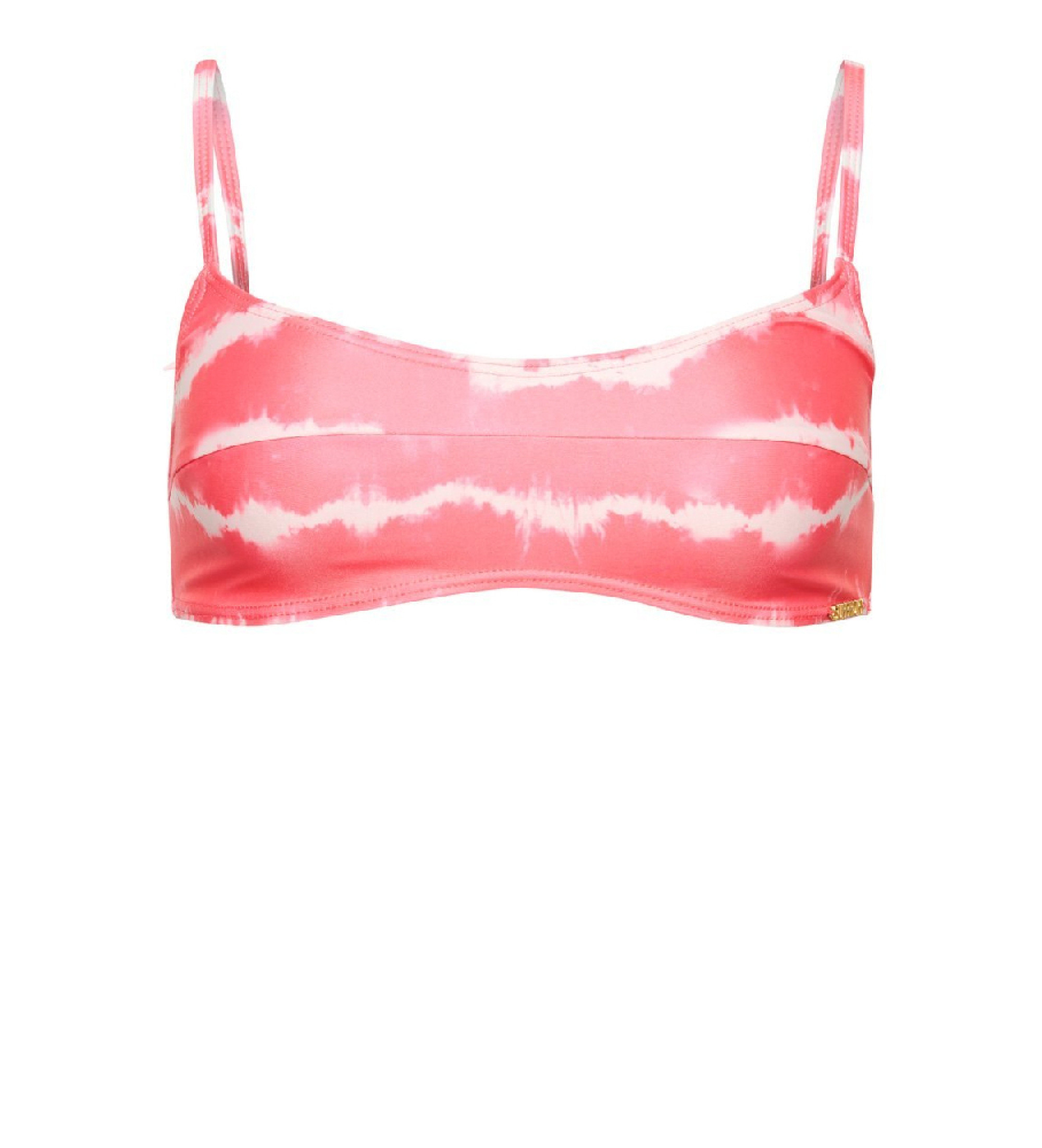 Superdry für Damen. W3010368A Rosa Bikini-Oberteil mit Batikmuster (XXS), Lässig, Strandbekleidung, Polyester