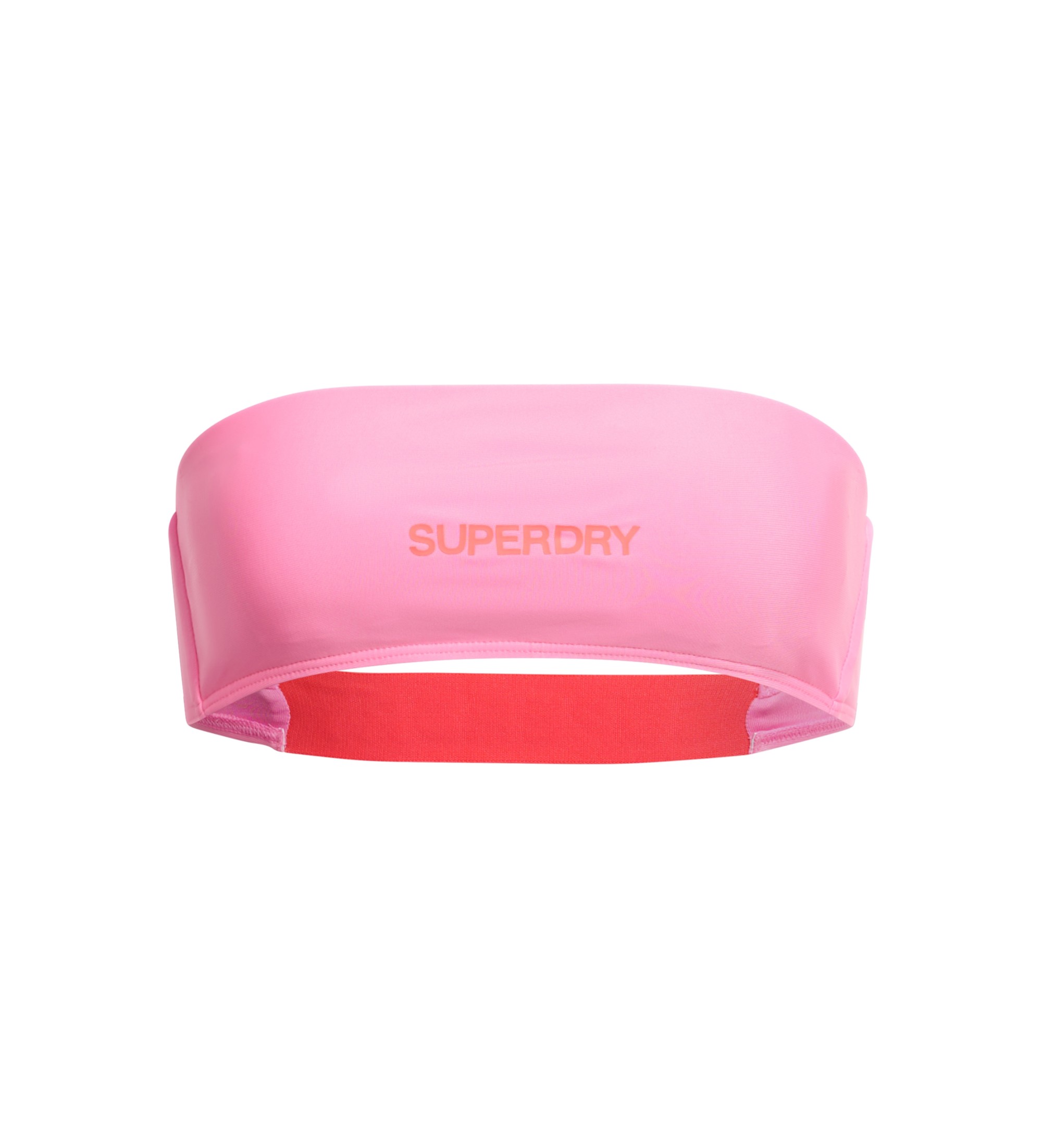 Superdry für Damen. W3010388A Bandeau-Bikinioberteil mit rosa Logo (S), Strandbekleidung, Recyceltes Polyester, Nachhaltig
