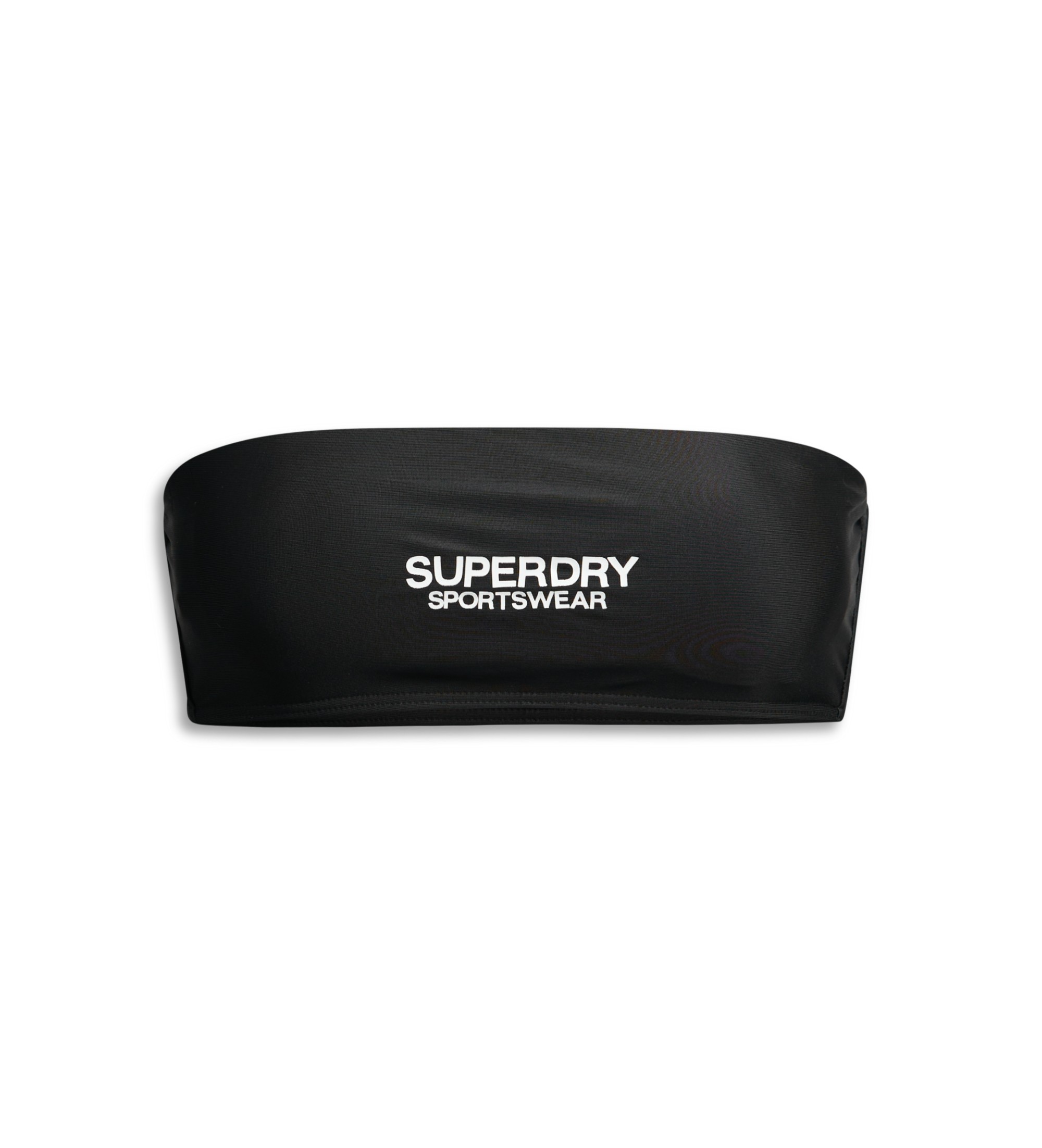 Superdry für Damen. W3010388A Bandeau-Bikinioberteil mit Logo schwarz (XS), Strandbekleidung, Recyceltes Polyester, Nachhaltig