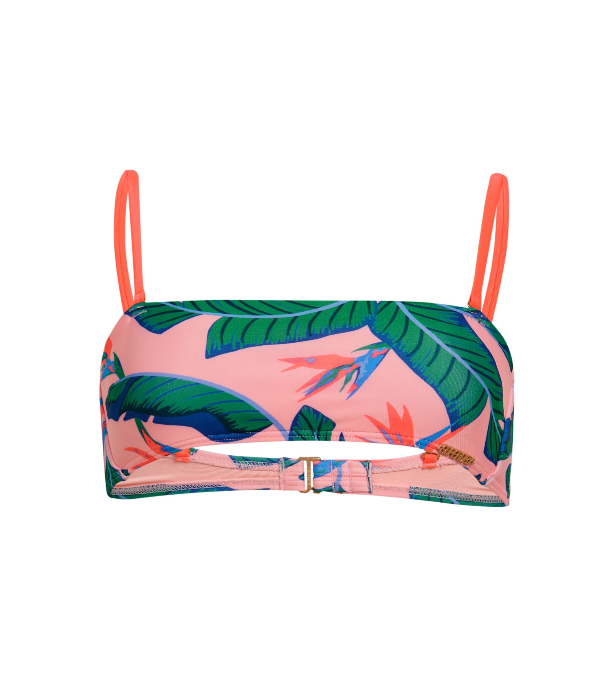 Superdry für Damen. W3010398A Tropisches rosa Bandeau-Bikinioberteil (XL), Strandbekleidung, Recyceltes Polyester, Nachhaltig