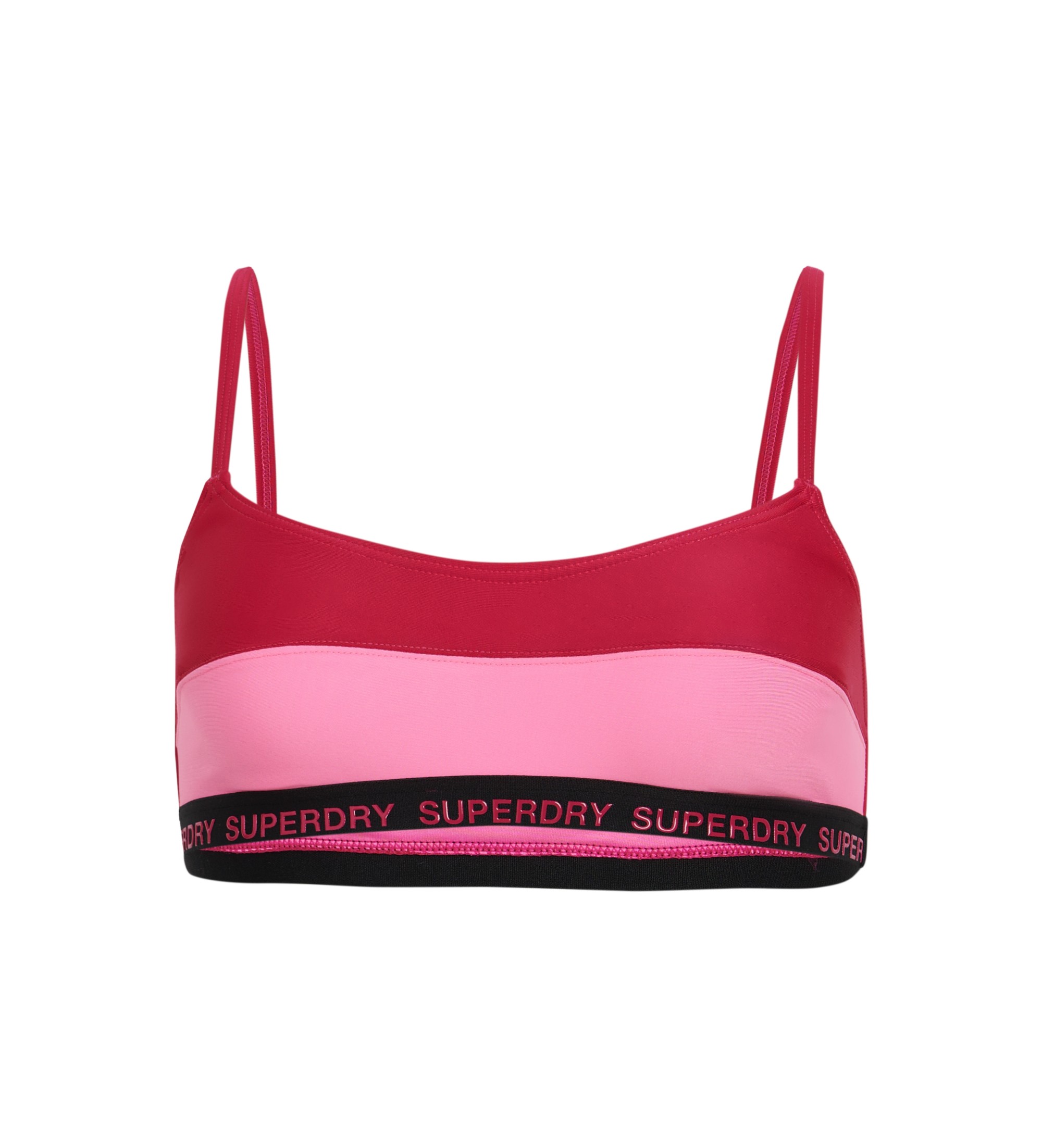 Superdryvoor vrouwen. W3010396A Stretch bikinitop roze (M), Strandkleding, Gerecycled polyester, Duurzaam
