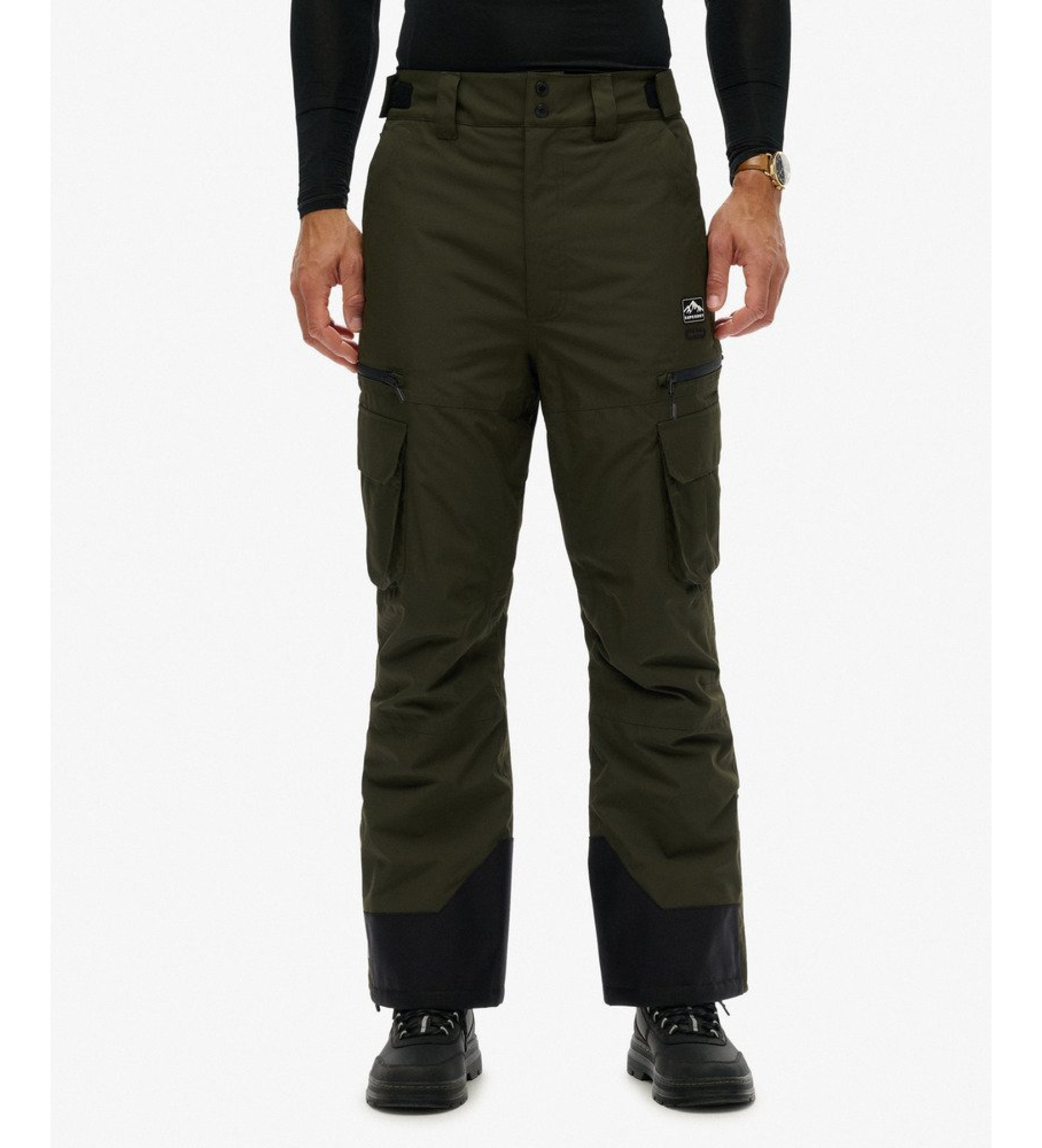 Superdry für Herren. MS110195A Ultimate Freestyle Skihose grün (M), Sportlich, Polyester, Schnee, Draußen