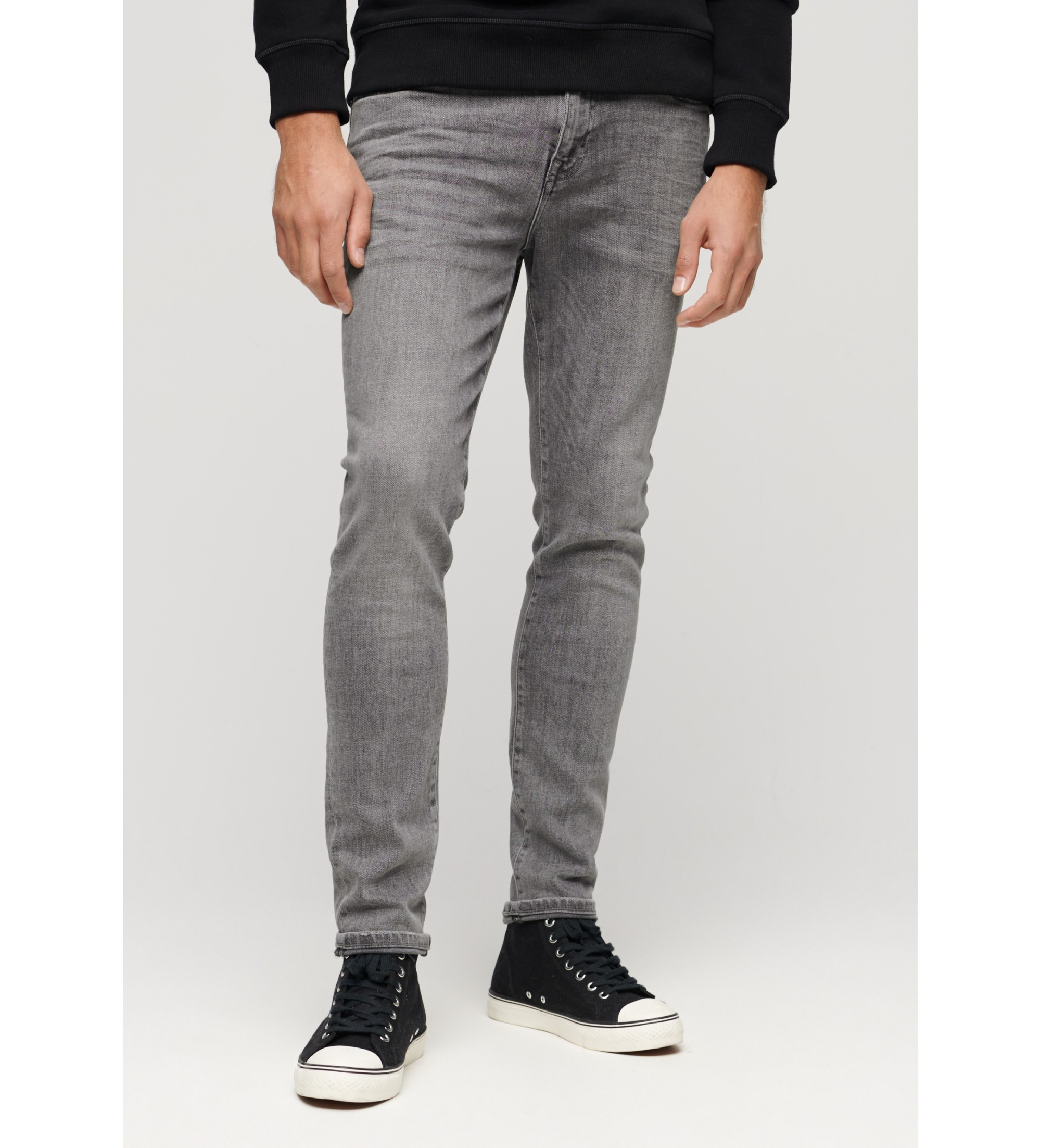 Superdry für Herren. M7010890A Graue Skinny-Jeans im Vintage-Look (31/32), Lässig, Baumwolle, Denim