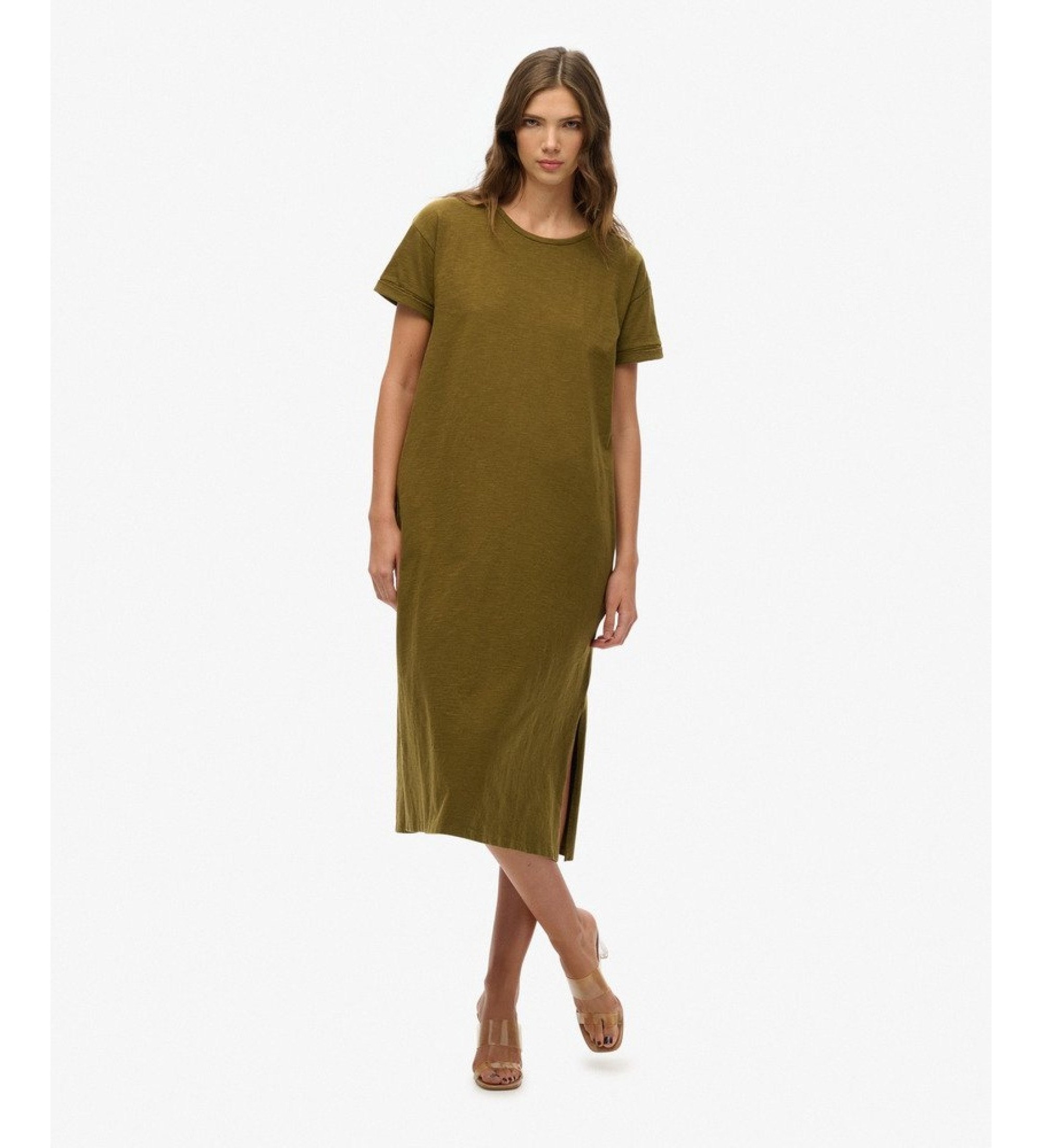 Superdry für Damen. W8011868A Kleid Tone grün (M), Lässig, Baumwolle, Kurzarm