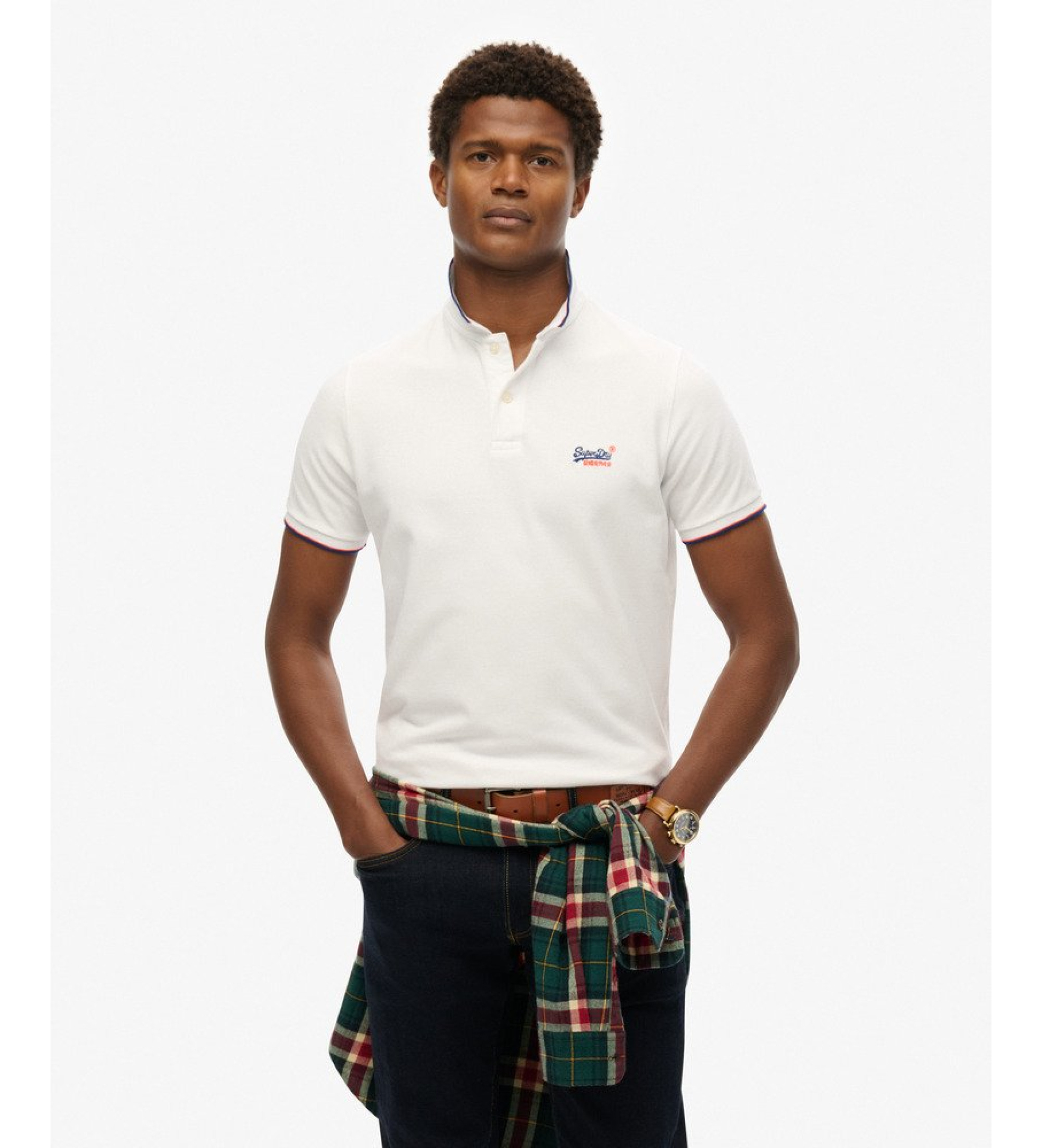 Superdry für Herren. M1110394A Polo Vintage Poolside weiß (XL), Lässig, Baumwolle, Kurzarm