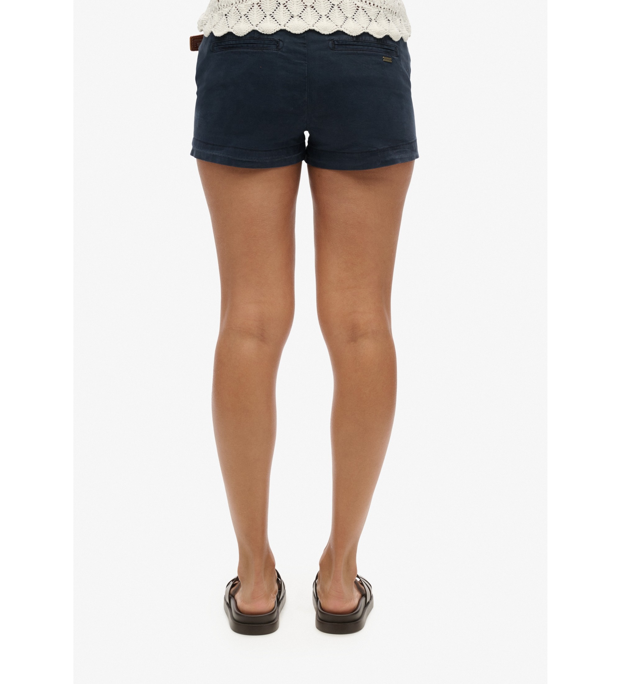 Superdry für Damen. W7110393A Marineblaue Chino-Shorts (S), Lässig, Baumwolle