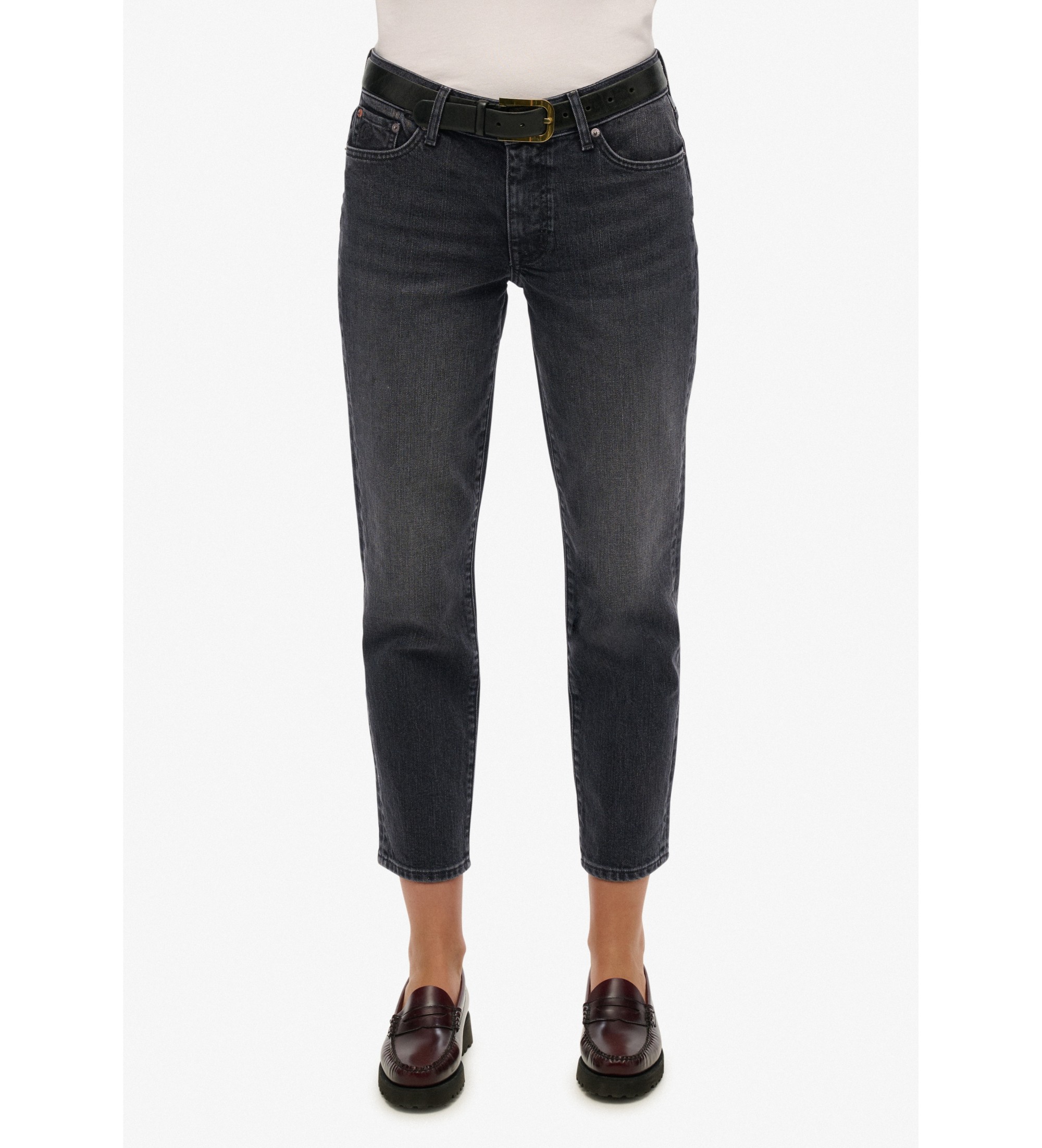 Superdry für Damen. W7010968A Schwarze Vintage-Jeans (26/30), Lässig, Baumwolle