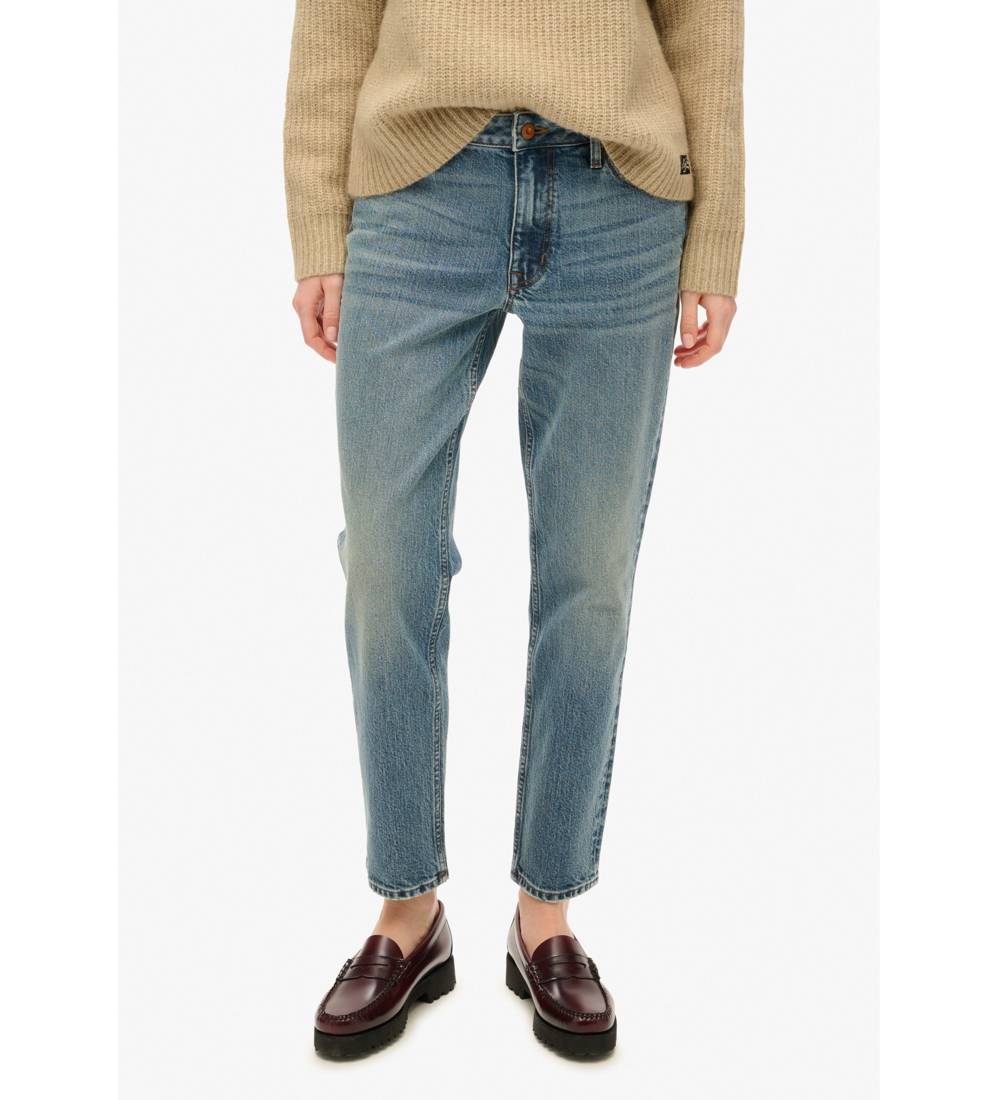Superdry für Damen. W7010968A Blaue Vintage-Jeans (28/32), Lässig, Baumwolle, Denim