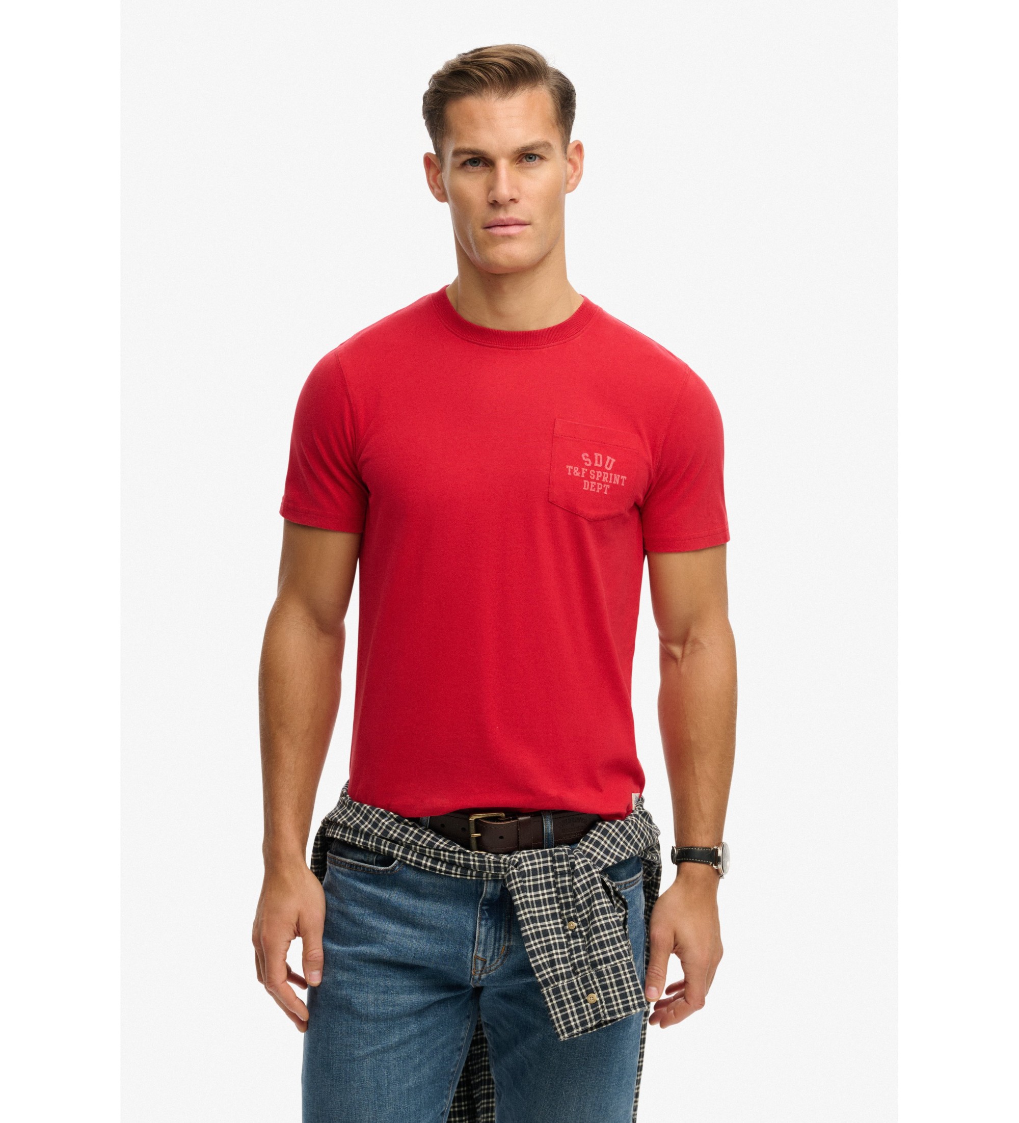 Superdry für Herren. M1012368A Vintage Prep T-shirt rot (L), Lässig, Baumwolle, Kurzarm