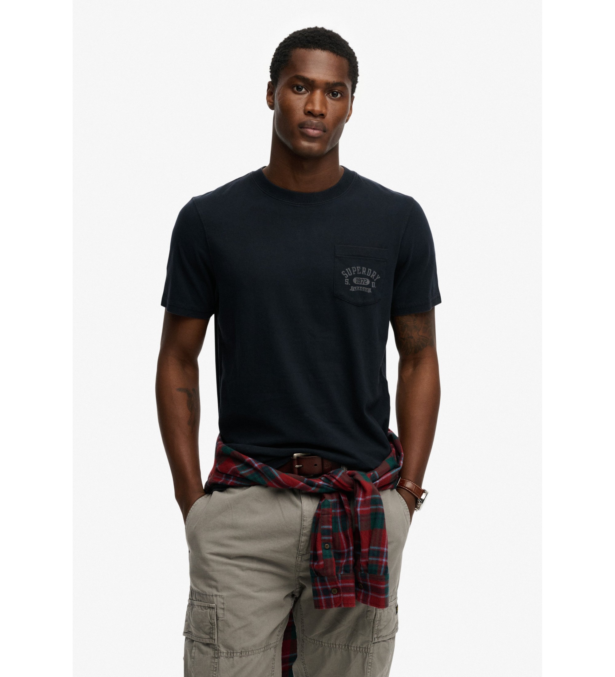 Superdry für Herren. M1012368A Vintage Prep T-shirt navy (S), Lässig, Baumwolle, Kurzarm, Marine