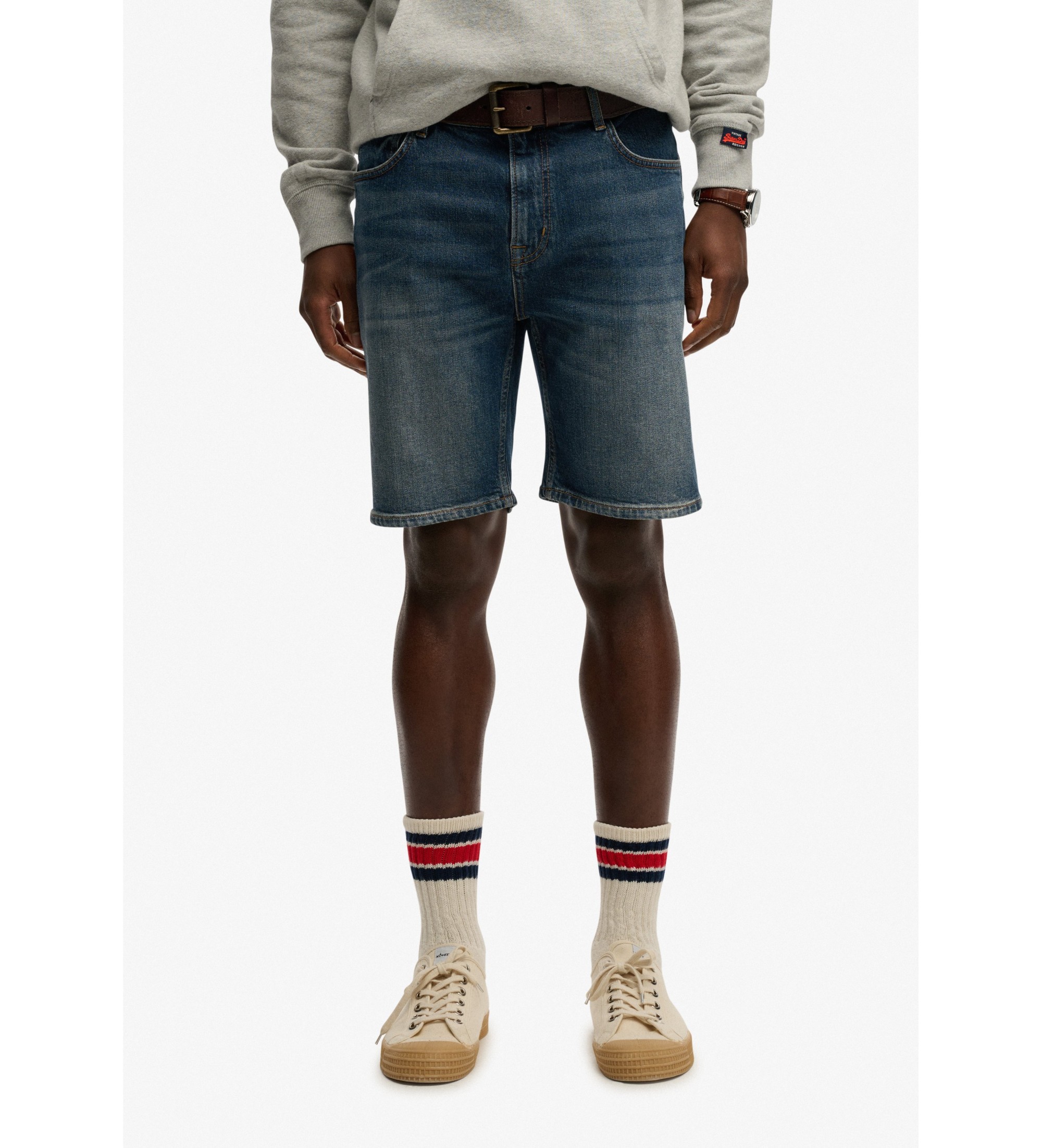 Superdry für Herren. M7110394A Vintage Straight Shorts blau (30), Lässig, Baumwolle, Denim
