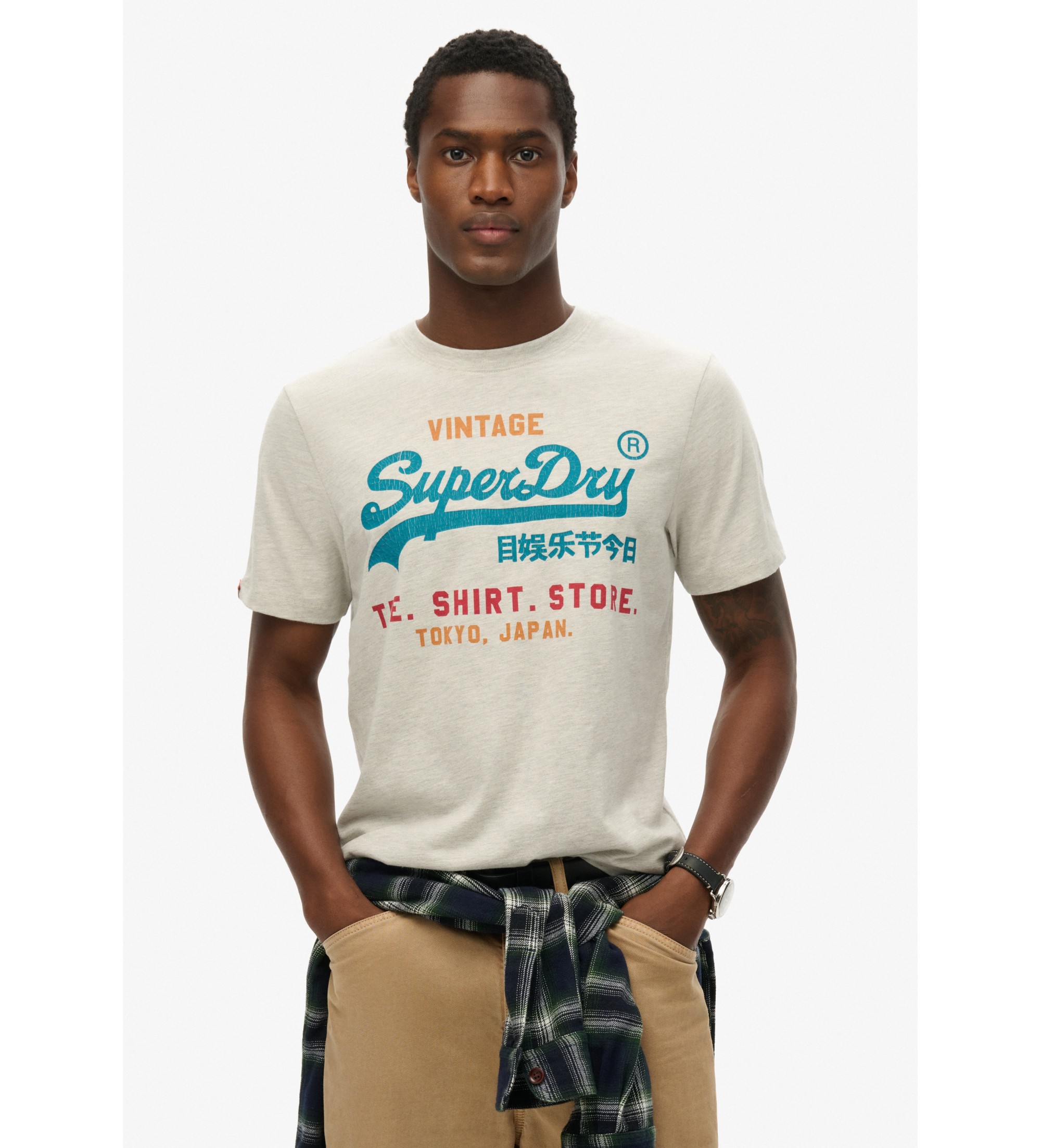 Superdry für Herren. M1012215A Entspanntes Vl Cali-T-Shirtgrau (S), Lässig, Polyester, Kurzarm