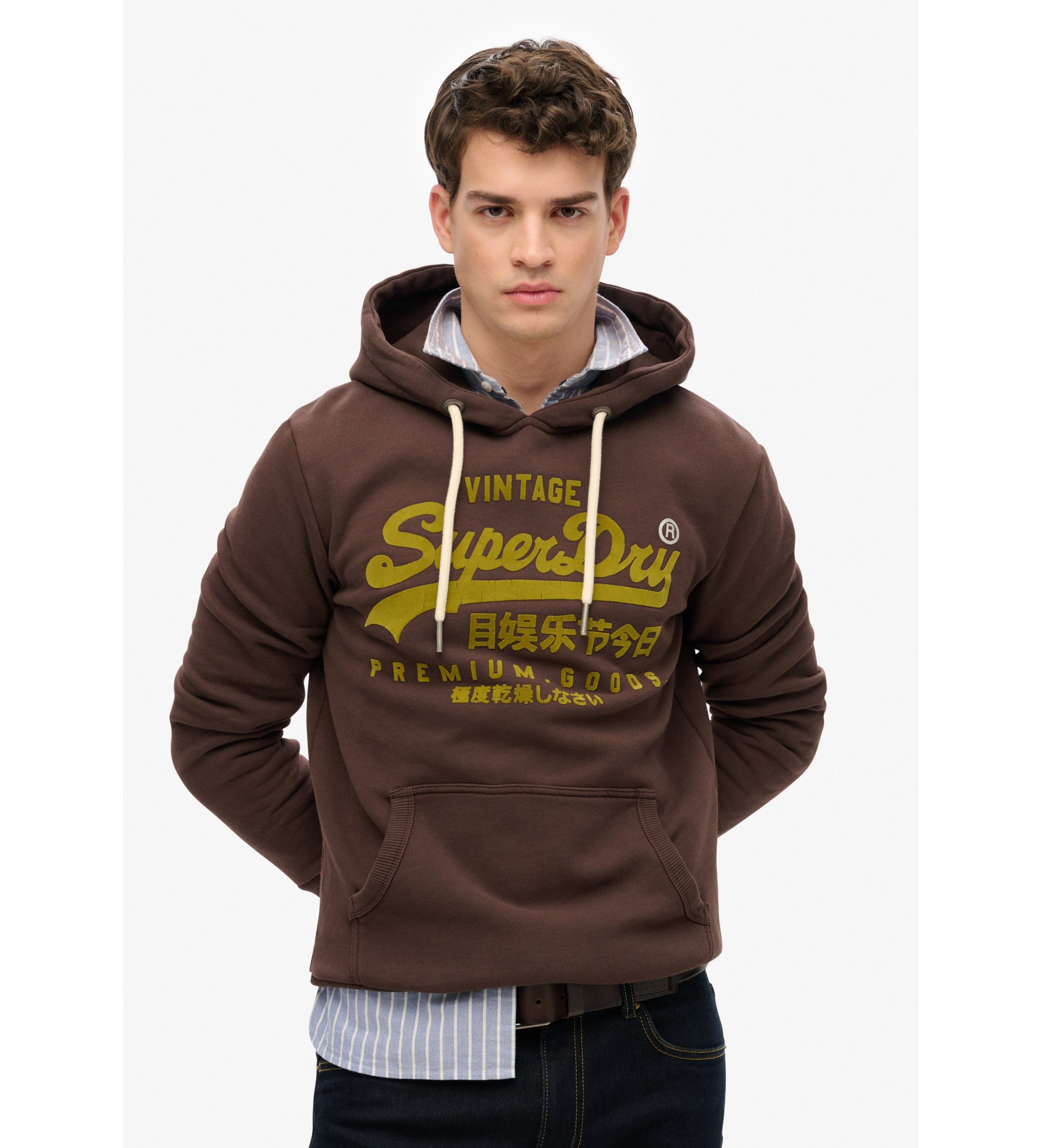 Superdry für Herren. M2014024A Entspanntes Sweatshirt in Tonal Braun (M), Lässig, Baumwolle