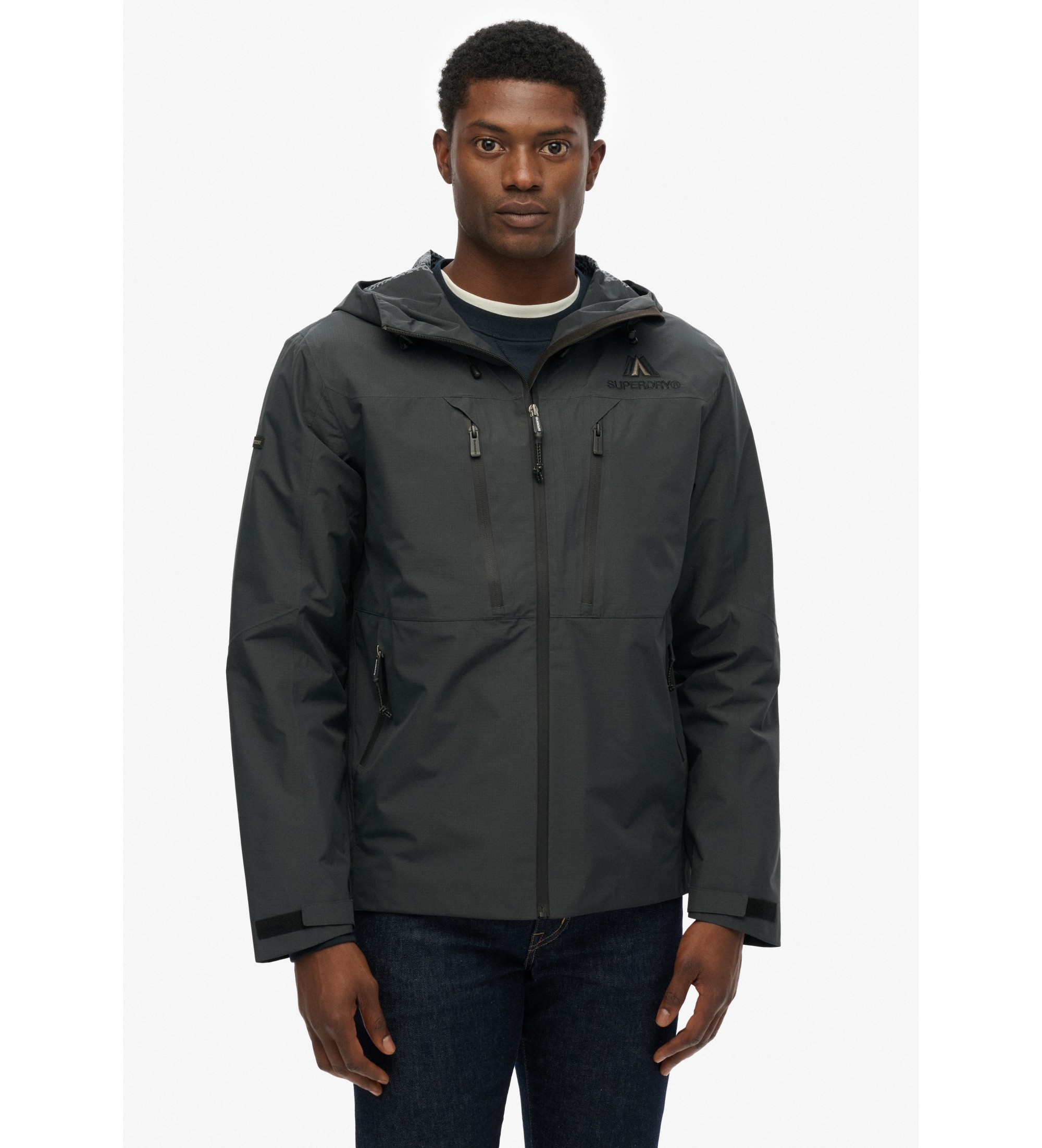 Superdry für Herren. M5012249A Wasserdichte Jacke grau (XL), Lässig, Polyester