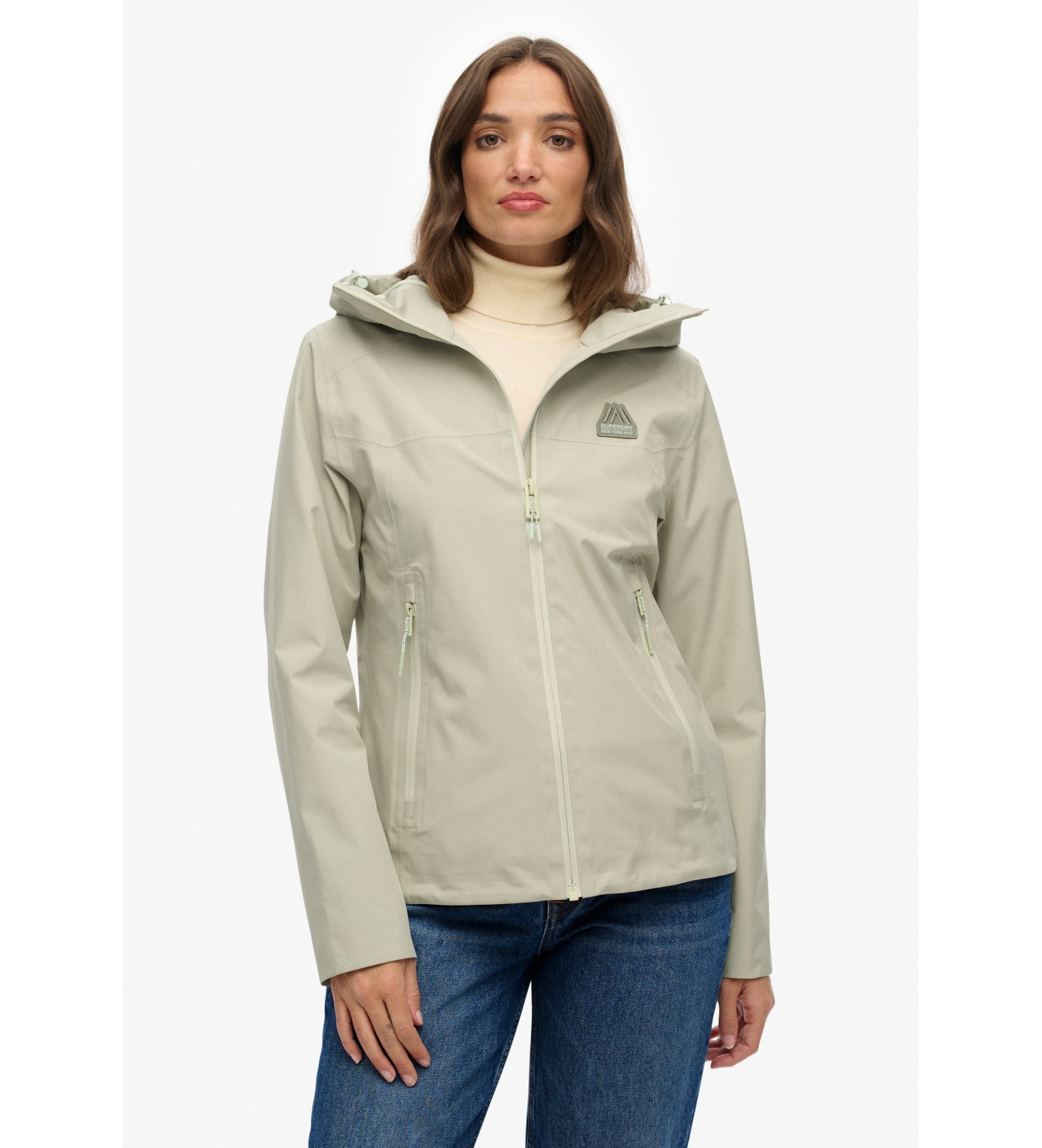 Superdry für Damen. W5011988A Wasserdichte Jacke N4X grün (XXS), Lässig, Polyester