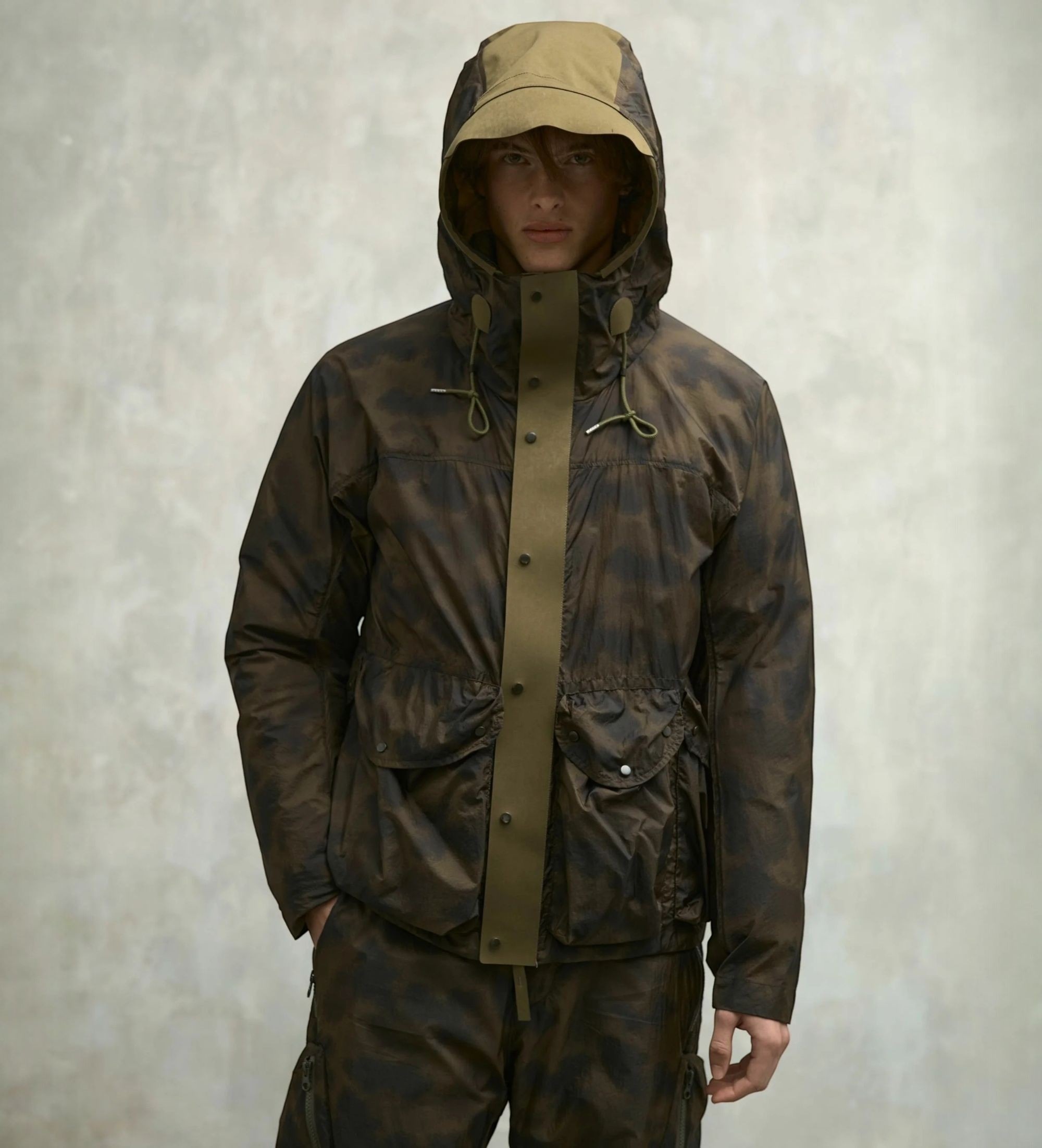 Ten c für Herren. 26WTCUC10007 Skye Ten Anorak Olivgrün (48), Lässig, Polyamid