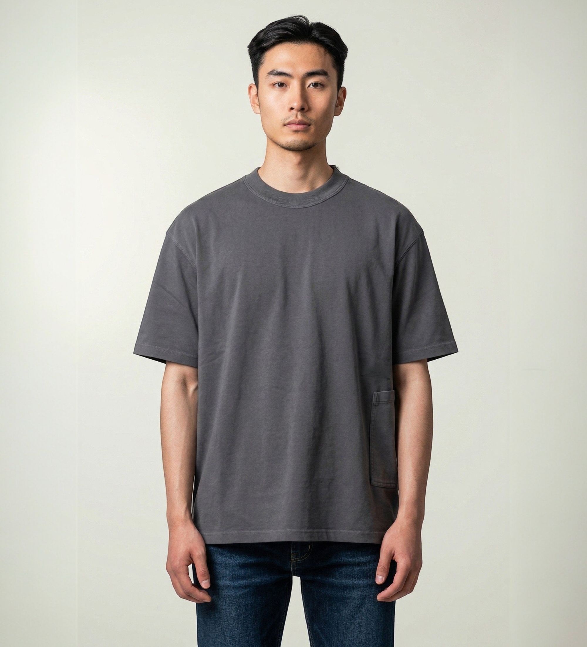 Ten c für Herren. 26CTCUH02015 Graues Kurzarm-T-Shirt (L), Lässig, Baumwolle