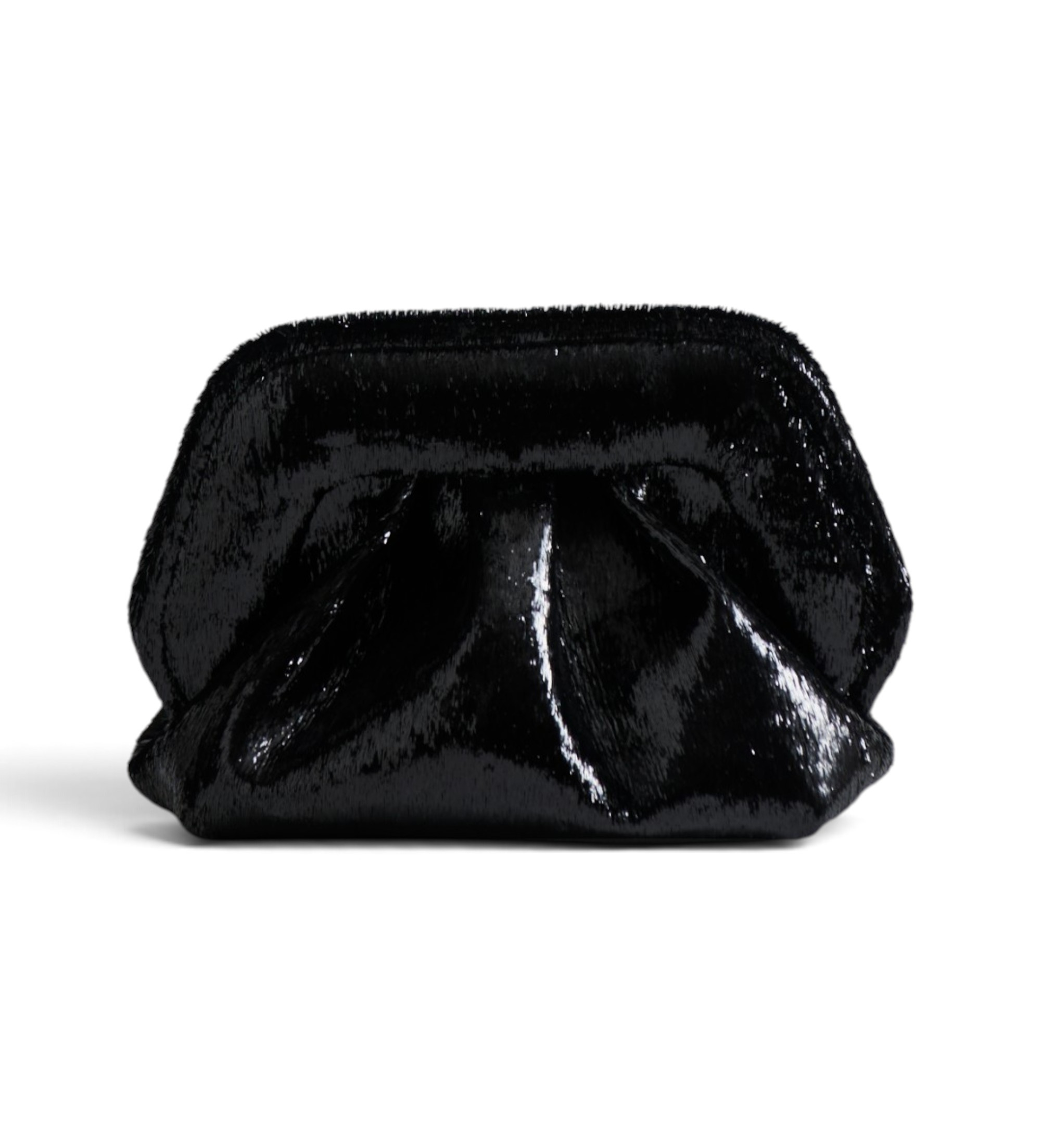 THEMOIRèvoor vrouwen. 262WTMBS0 Bios Kleine zachte lurex tas zwart (OSFA), Casual, Gerecycled polyester