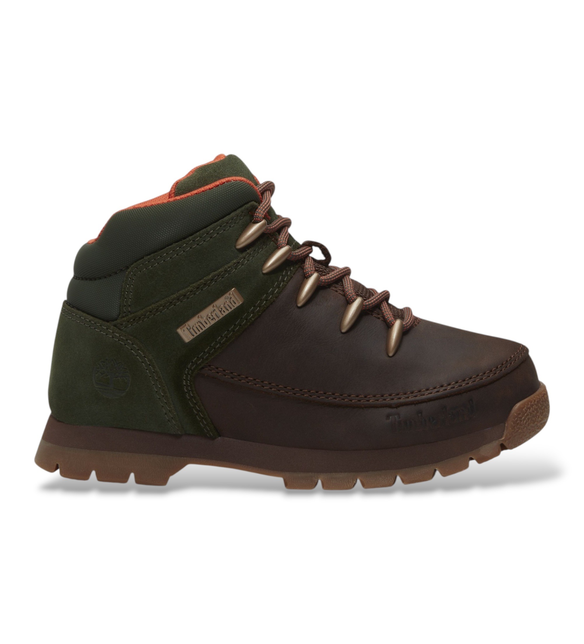 Timberland Unisex für Kinder. TB0A5SRAAFK1 Braune Euro Sprint-Lederstiefel (32), Wohnung, Schnürsenkel, Lässig, Draußen, Kinderbekleidung