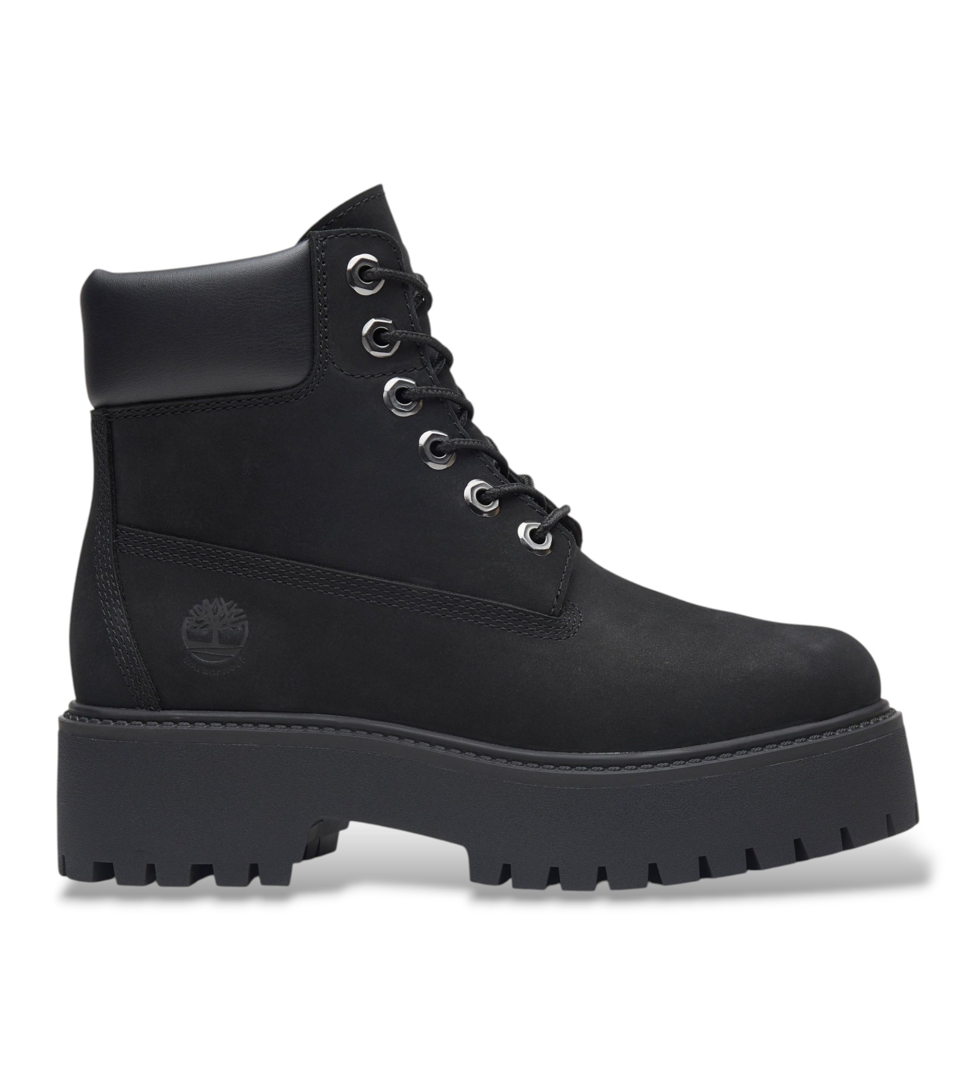 Timberland Unisex für Kinder. TB0A6EV9W051 Stone Street Lederstiefel, schwarz (33), Wohnung, Nobuck, Schnürsenkel, Lässig, Kinderbekleidung