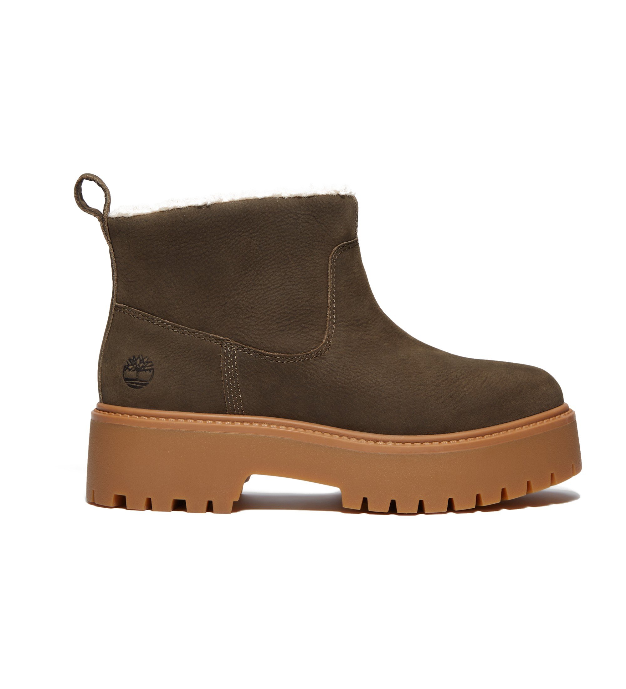Timberland für Damen. TB0A283GW011 Stone Street grüne Lederstiefeletten (41 W), 3 bis 5 cm, Keine, Lässig