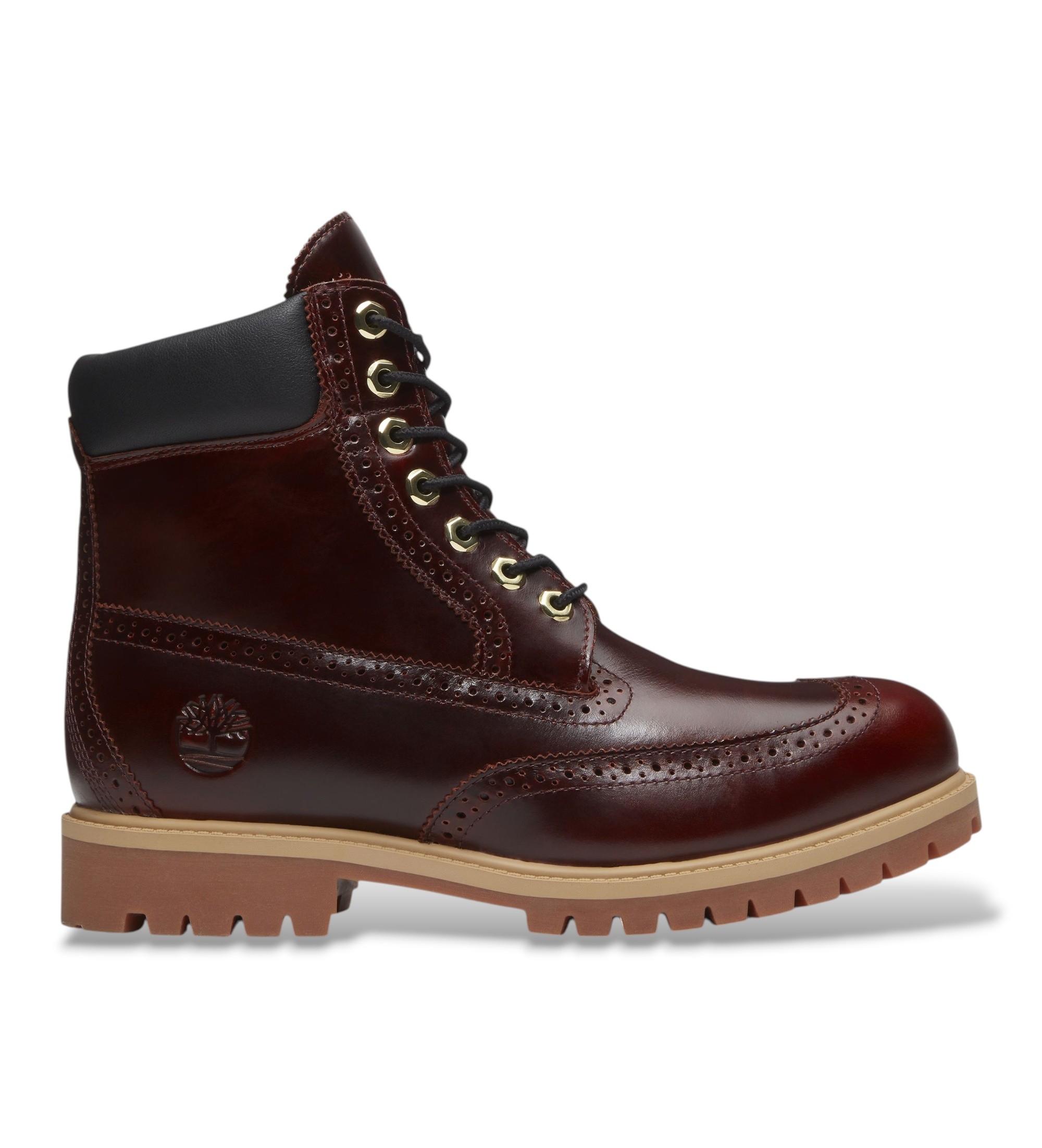 Timberland für Herren. TB0A2A8VEIW1 Premium Stiefel aus Leder granatrot (44 W), 1 bis 3 cm, Schnürsenkel, Lässig, Kastanienbraun
