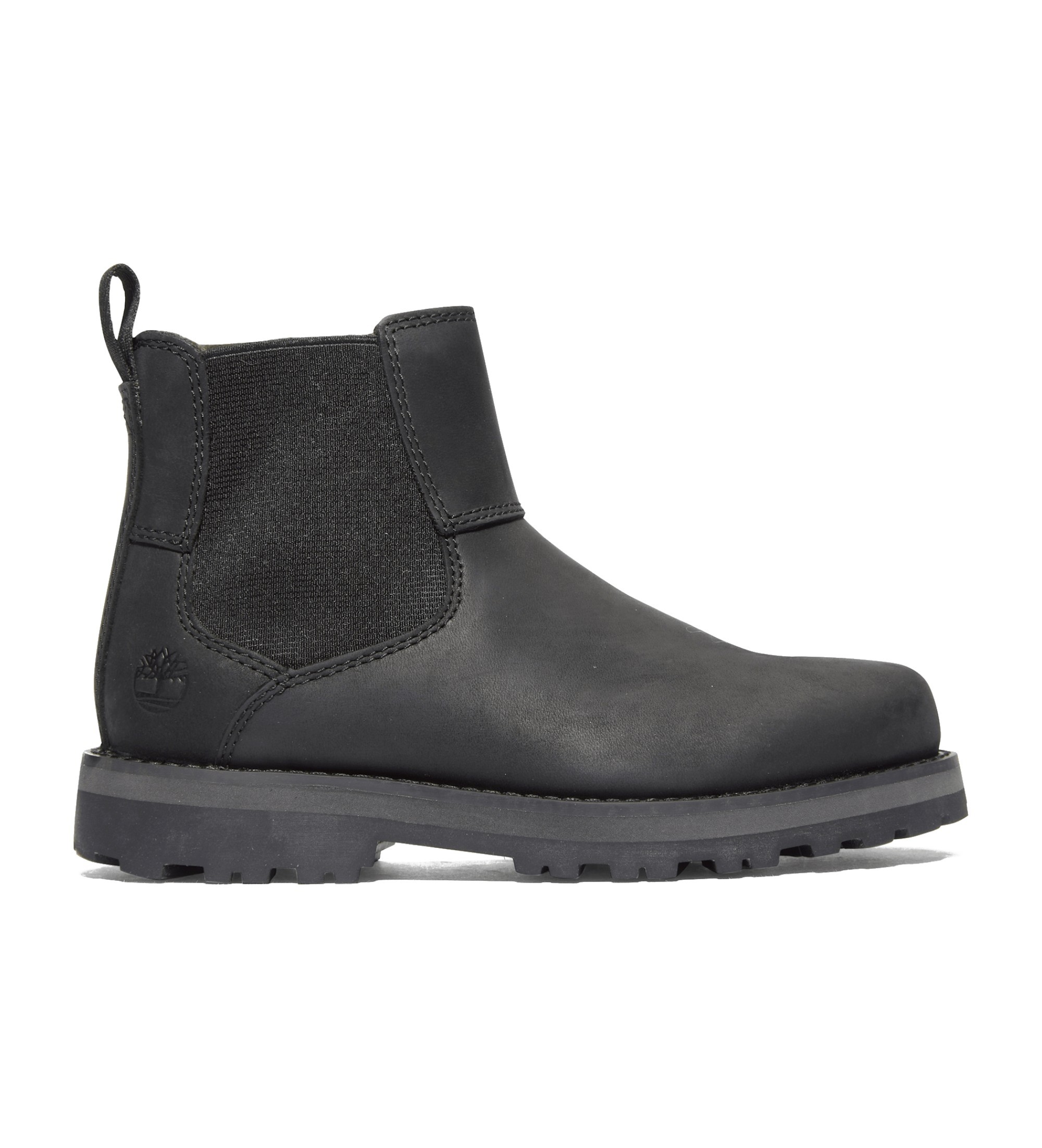Timberland Unisex für Kinder. TB0A25GV0011 Courma Chelseastiefel aus schwarzem Leder (34), Wohnung, Reißverschluss, Klettverschluss, Lässig,