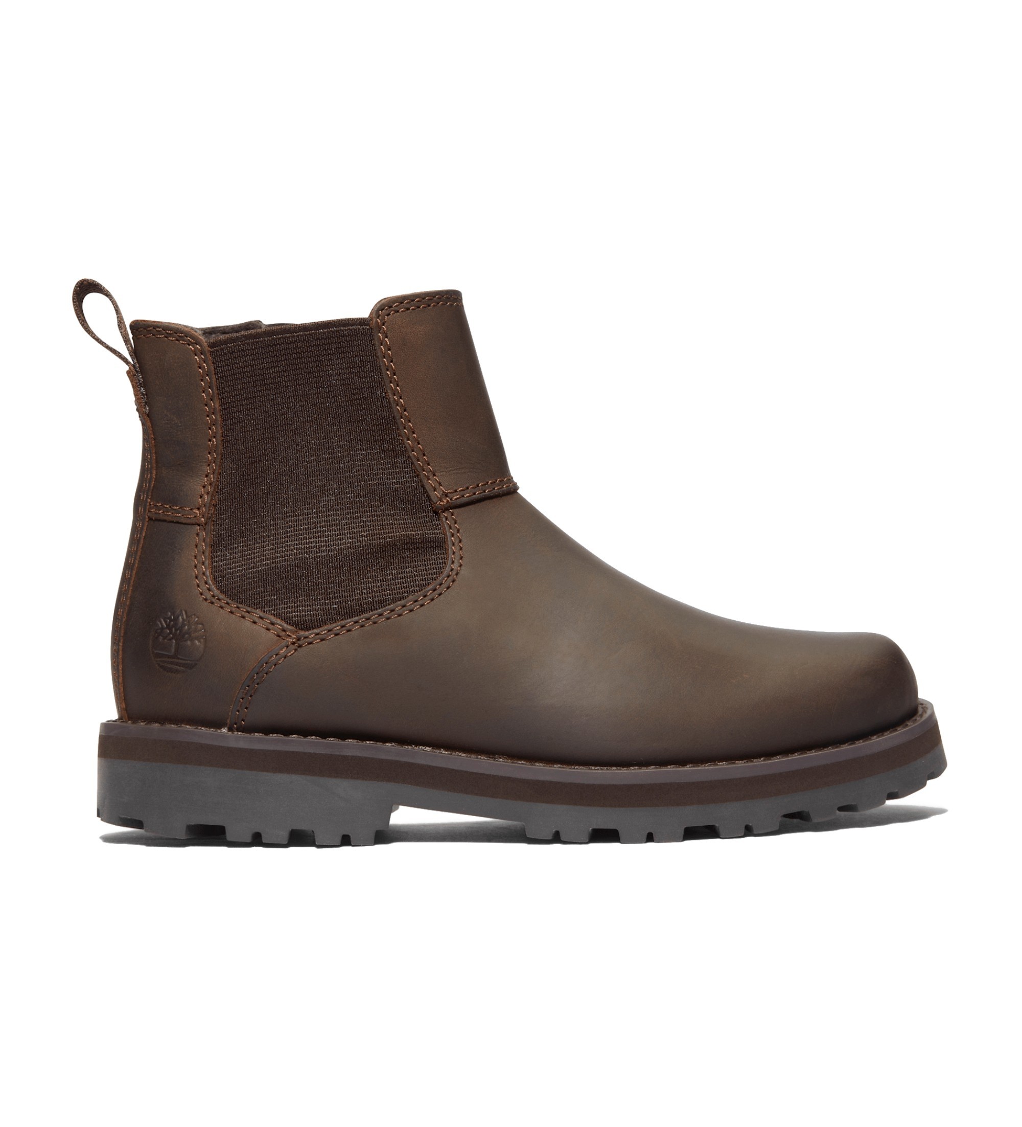 Timberland Unisex für Kinder. TB0A25GK9311 Courma Chelsea-Stiefel aus braunem Leder (31), Wohnung, Reißverschluss, Klettverschluss, Lässig,