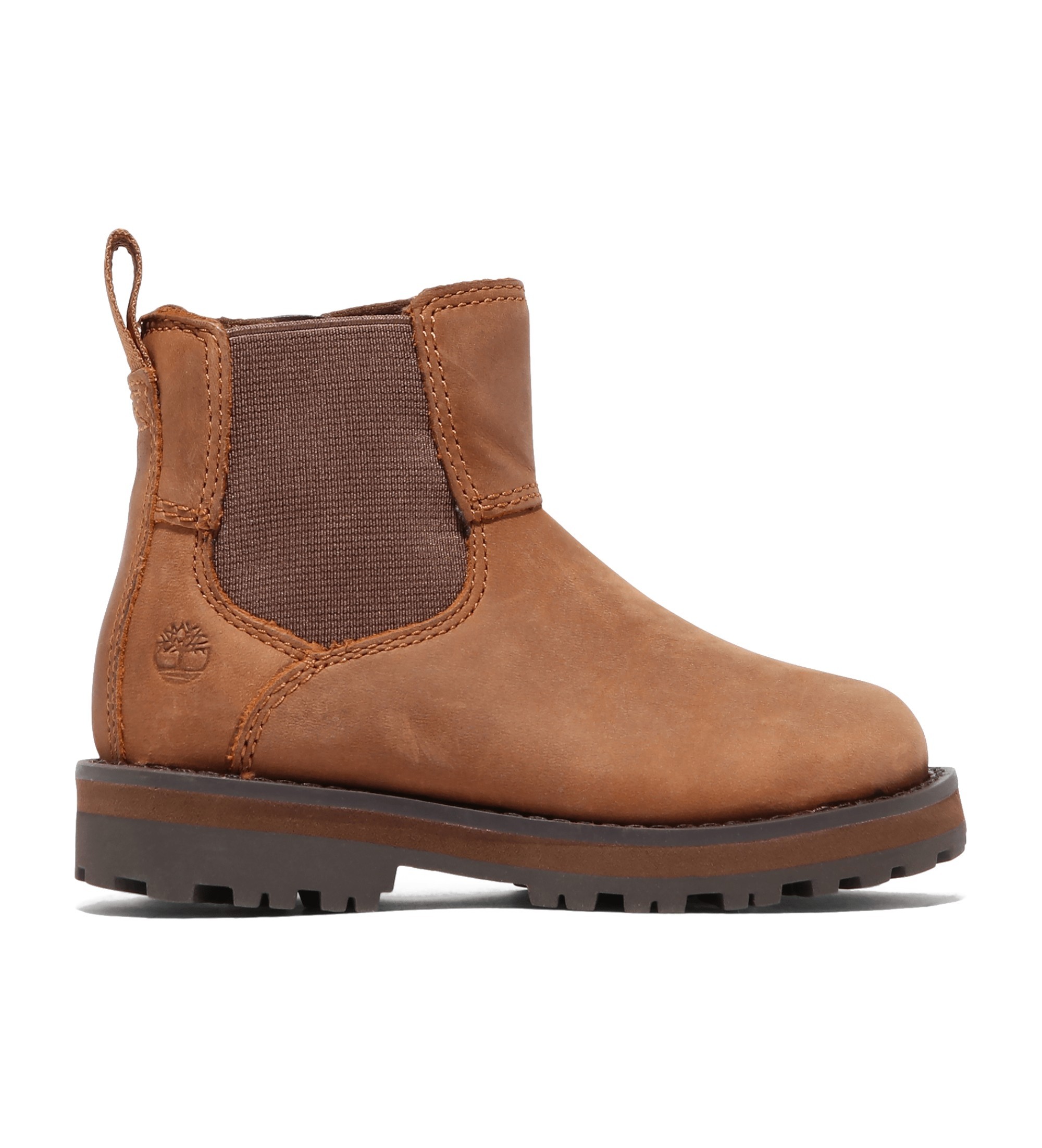Timberland Unisex für Kinder. TB0A28PC3581 Braune Courma Chelsea-Lederstiefel (22), Wohnung, Reißverschluss, Klettverschluss, Lässig, Kinder