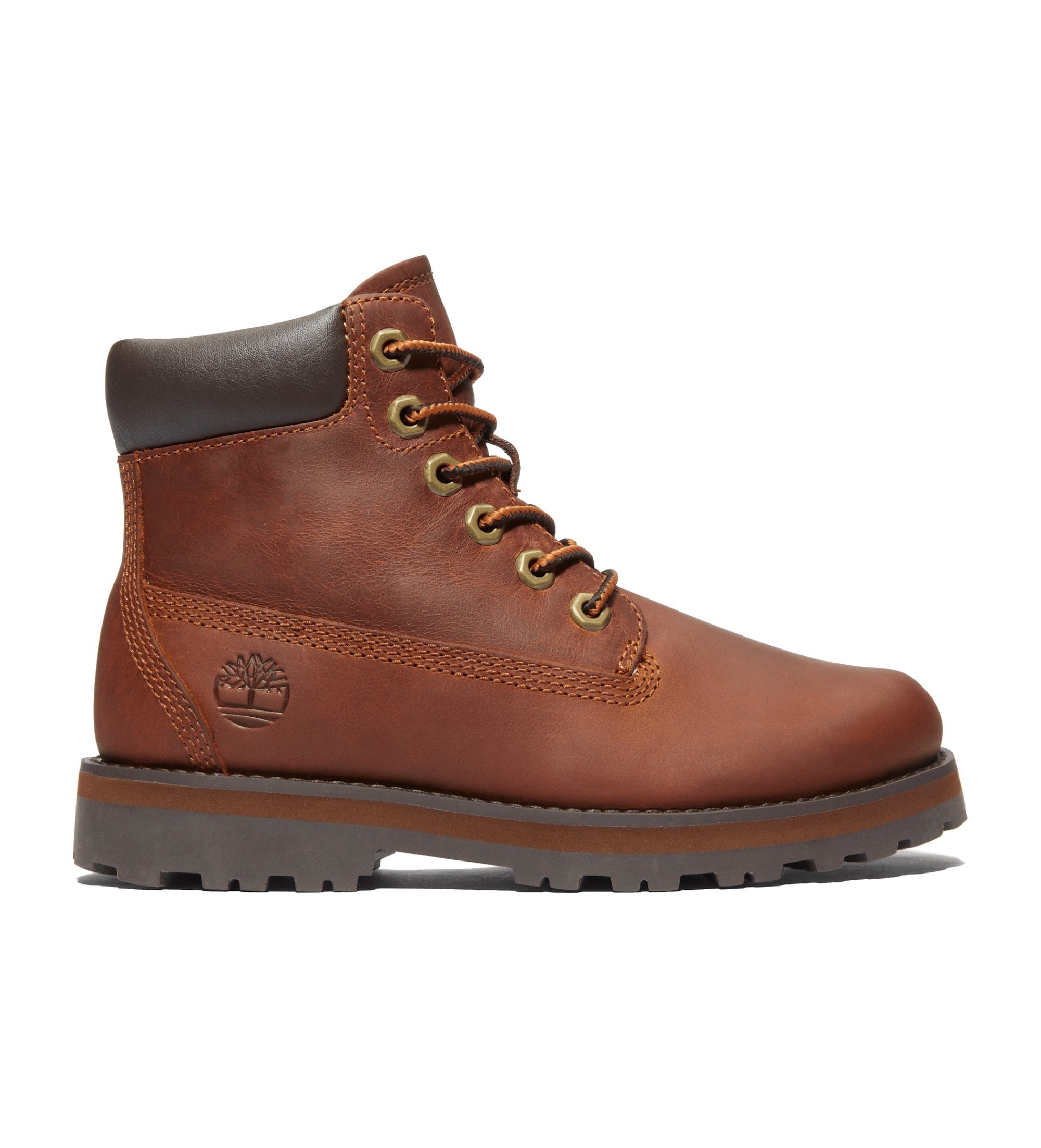Timberland Unisex für Kinder. TB0A279Q3581 Lederschnürstiefel Courma Kid braun (32), Wohnung, Schnürsenkel, Klettverschluss, Lässig, Kinderb