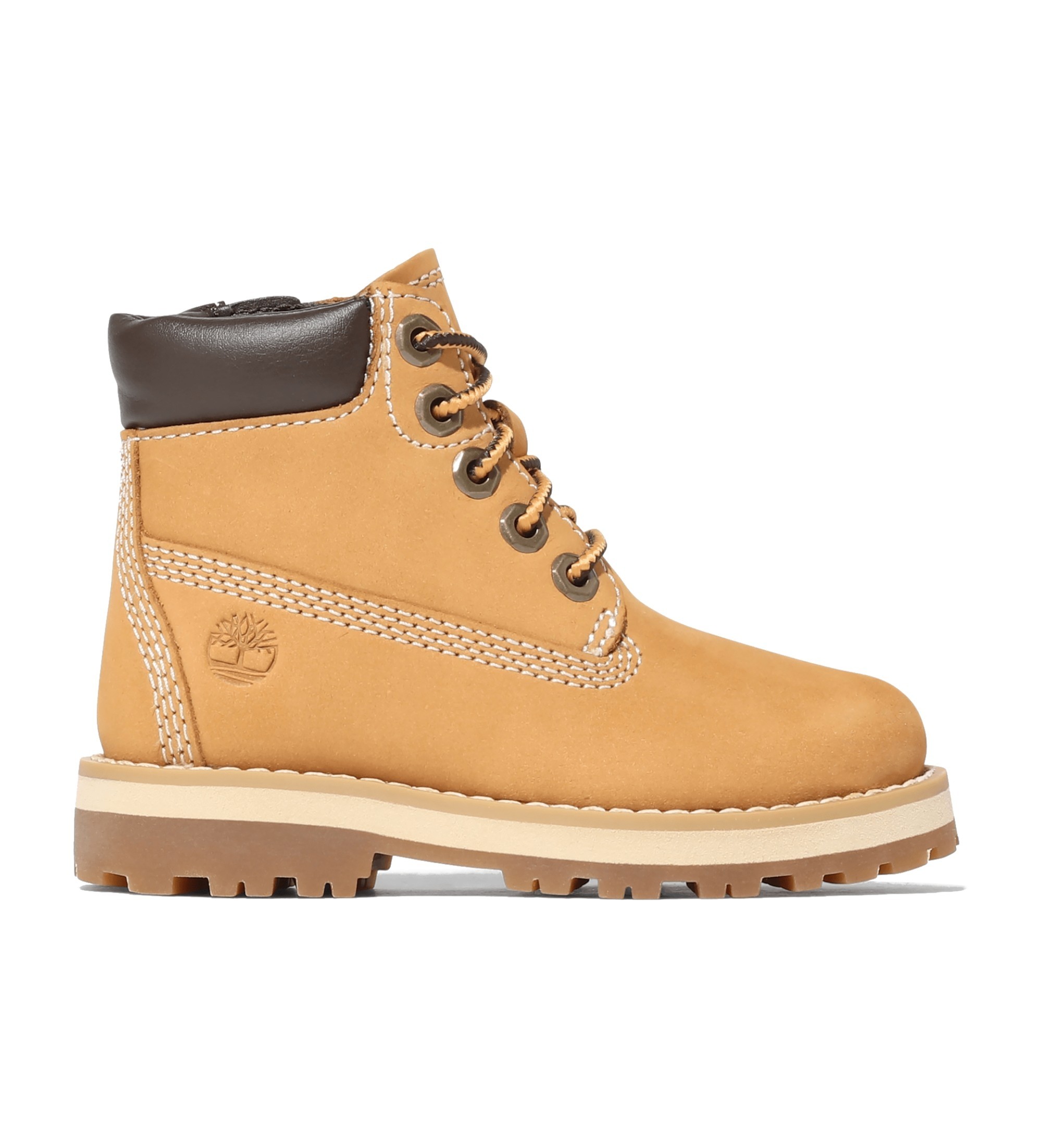 Timberland Unisex für Kinder. TB0A28VM2311 Leder-Schnürstiefel Courma gelb (28), Wohnung, Schnürsenkel, Reißverschluss, Lässig, Kinderbeklei
