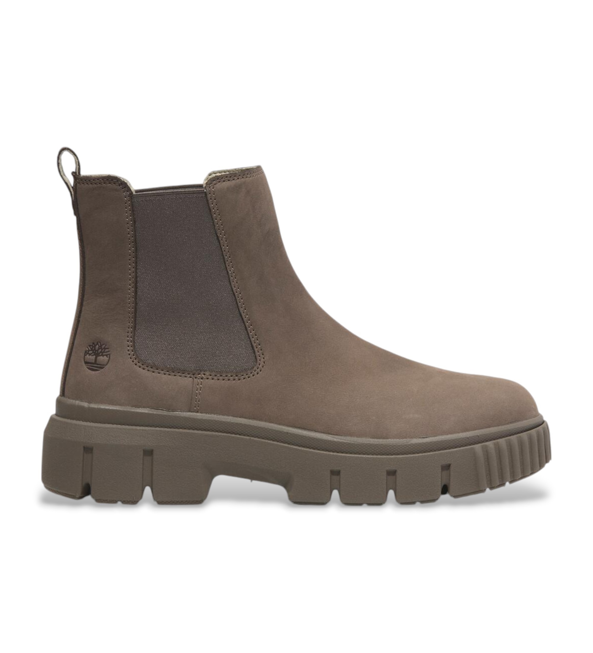 Timberland für Damen. TB0A2FK2EM51 Greyfield Mid taupefarbene Chelseastiefel aus Leder (40 W), Wohnung, Keine, Lässig, Nachhaltig