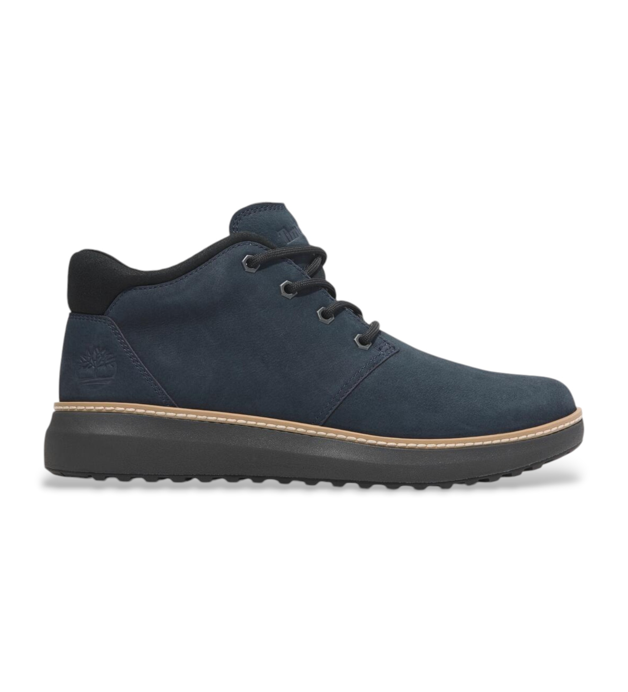 Timberland für Herren. TB0A69Q5W061 Hudson Road marineblaue Chukka-Stiefel aus Leder im mittleren Schaftbereich (44), Wohnung, Schnürsenkel,