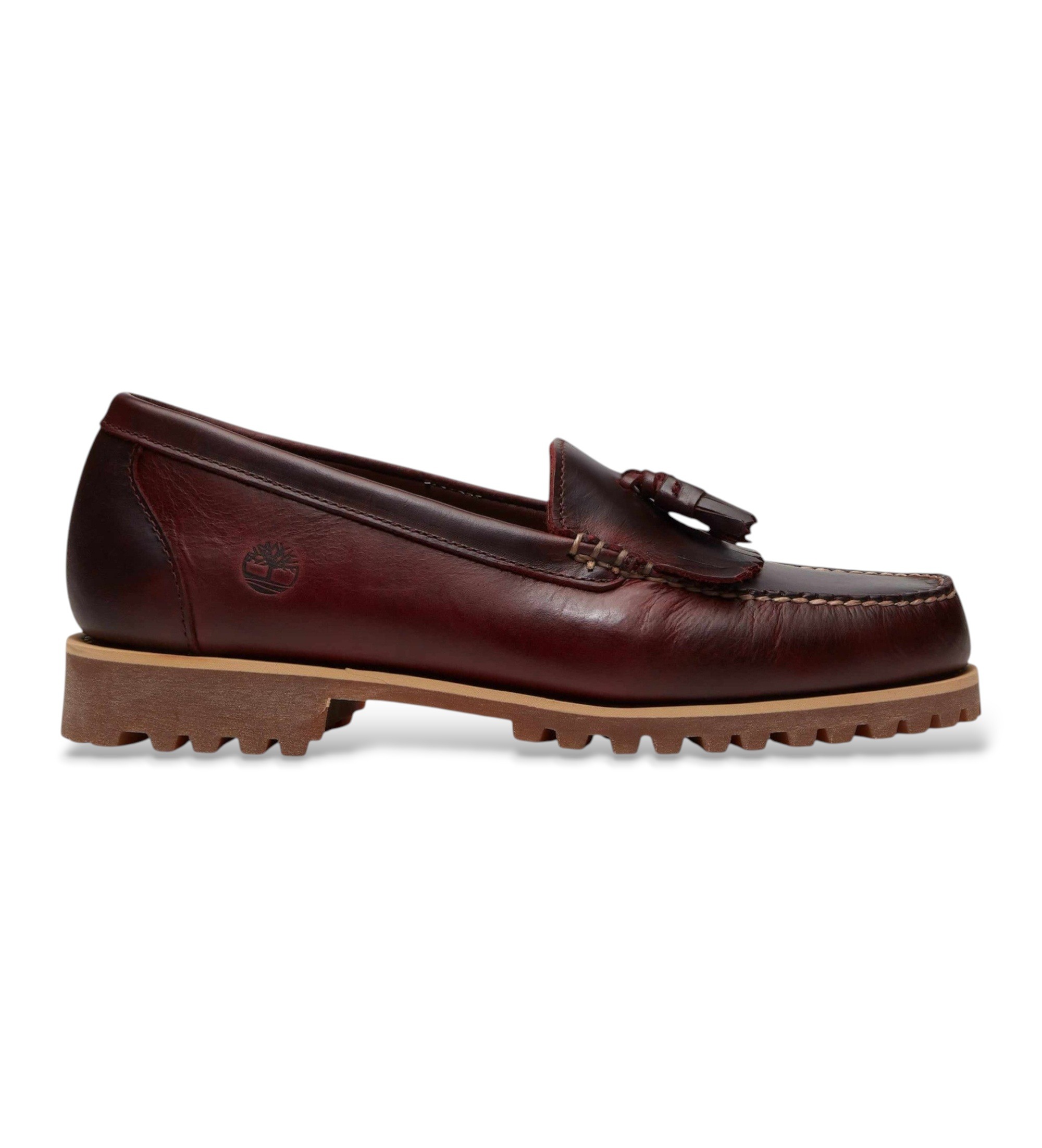 Timberland für Herren. TB0A2MSCEIW1 Authentic Kiltie Leder-Slipper in Burgunderrot (43 W), 1 bis 3 cm, Keine, Lässig, Kastanienbraun, Klassi