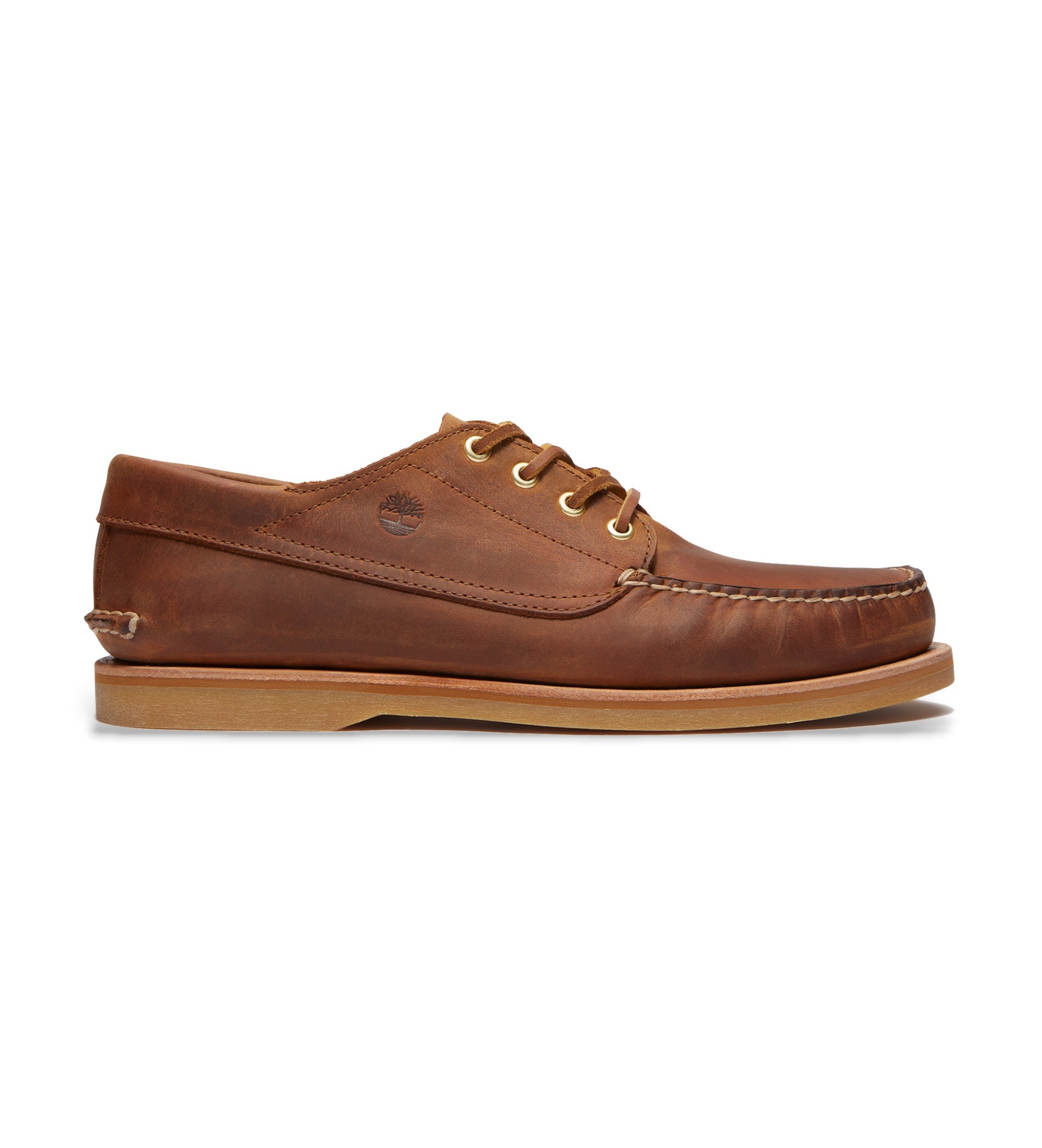Timberland für Herren. TB0A5NJ1EM41 Mokassins aus braunem Leder von Crafted Boat (46 W), Wohnung, Schnürsenkel, Lässig