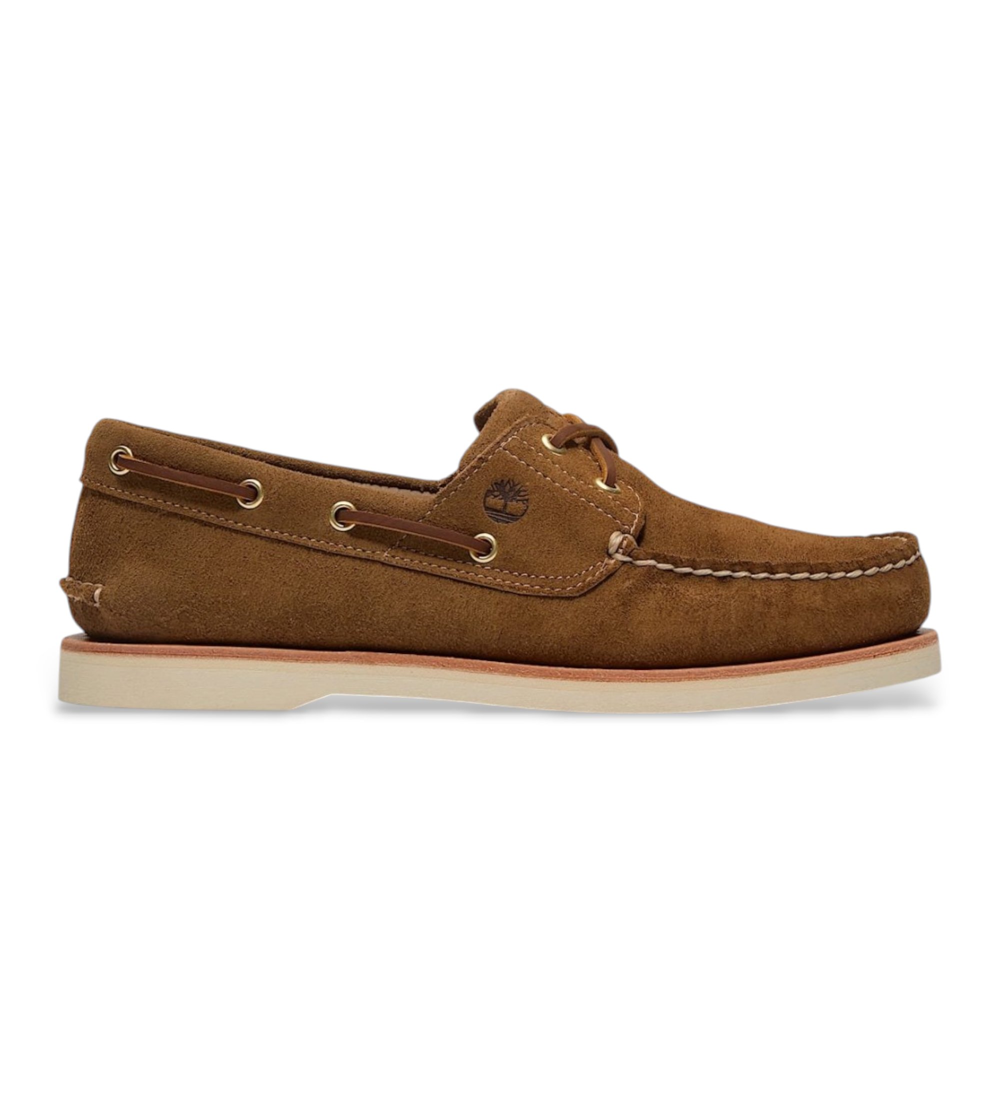 Timberland für Herren. TB0A2NUPEW11 Bootsschuhe aus beigem Wildleder, handgefertigt (43 W), Wohnung, Schnürsenkel, Lässig