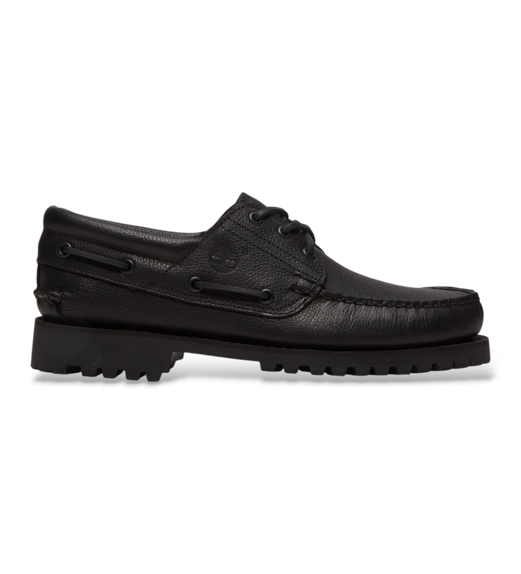 Timberland für Herren. TB0A2PDQANI1 Nautische 3-Ösen-Schuhe handgenäht Authentic schwarz (40 W), Leder, Wohnung, Schnürsenkel, Lässig