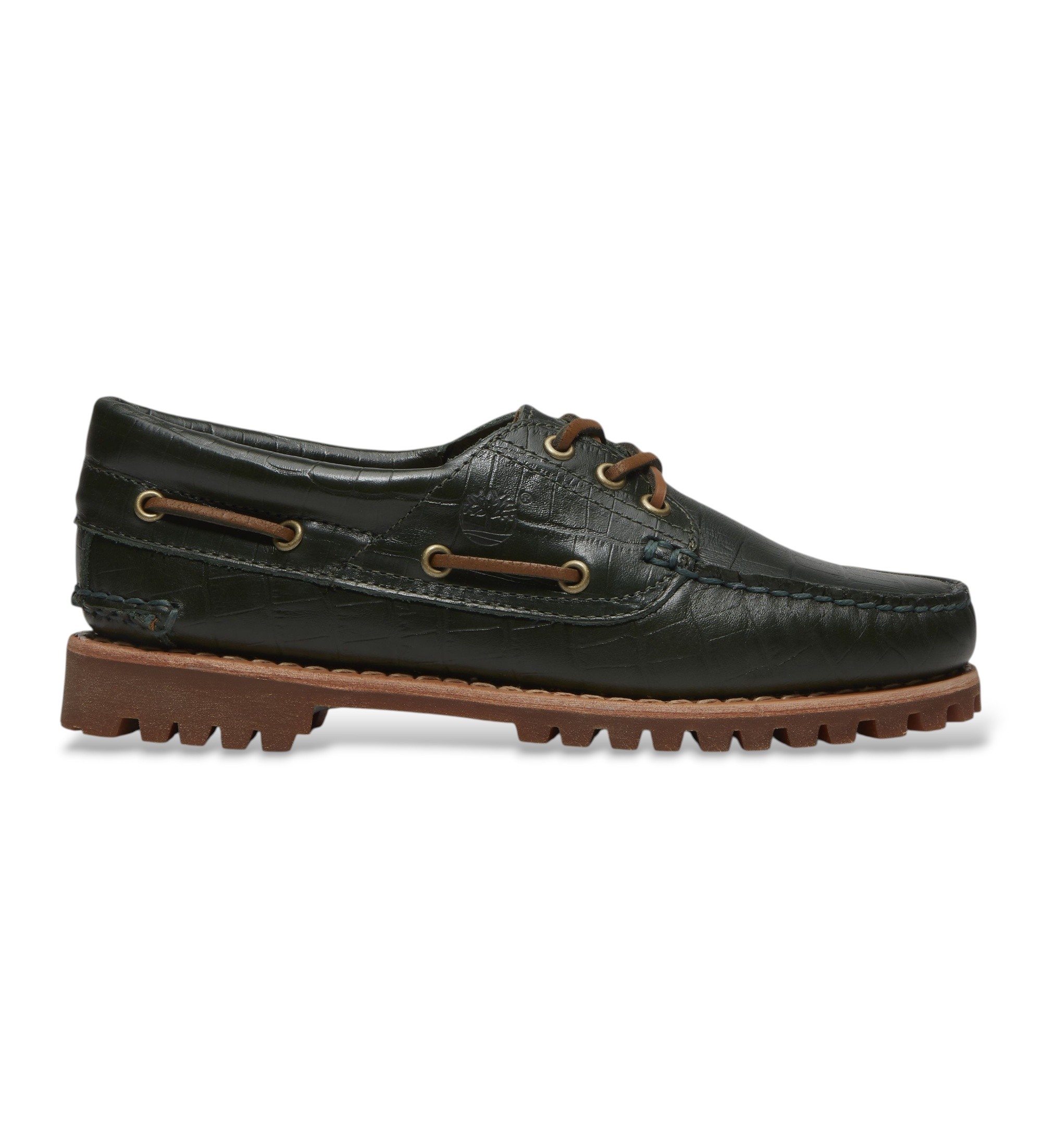 Timberland für Damen. TB0A2GNVANM1 Authentic Bootsschuhe aus Leder grün (38 W), Wohnung, Schnürsenkel, Lässig