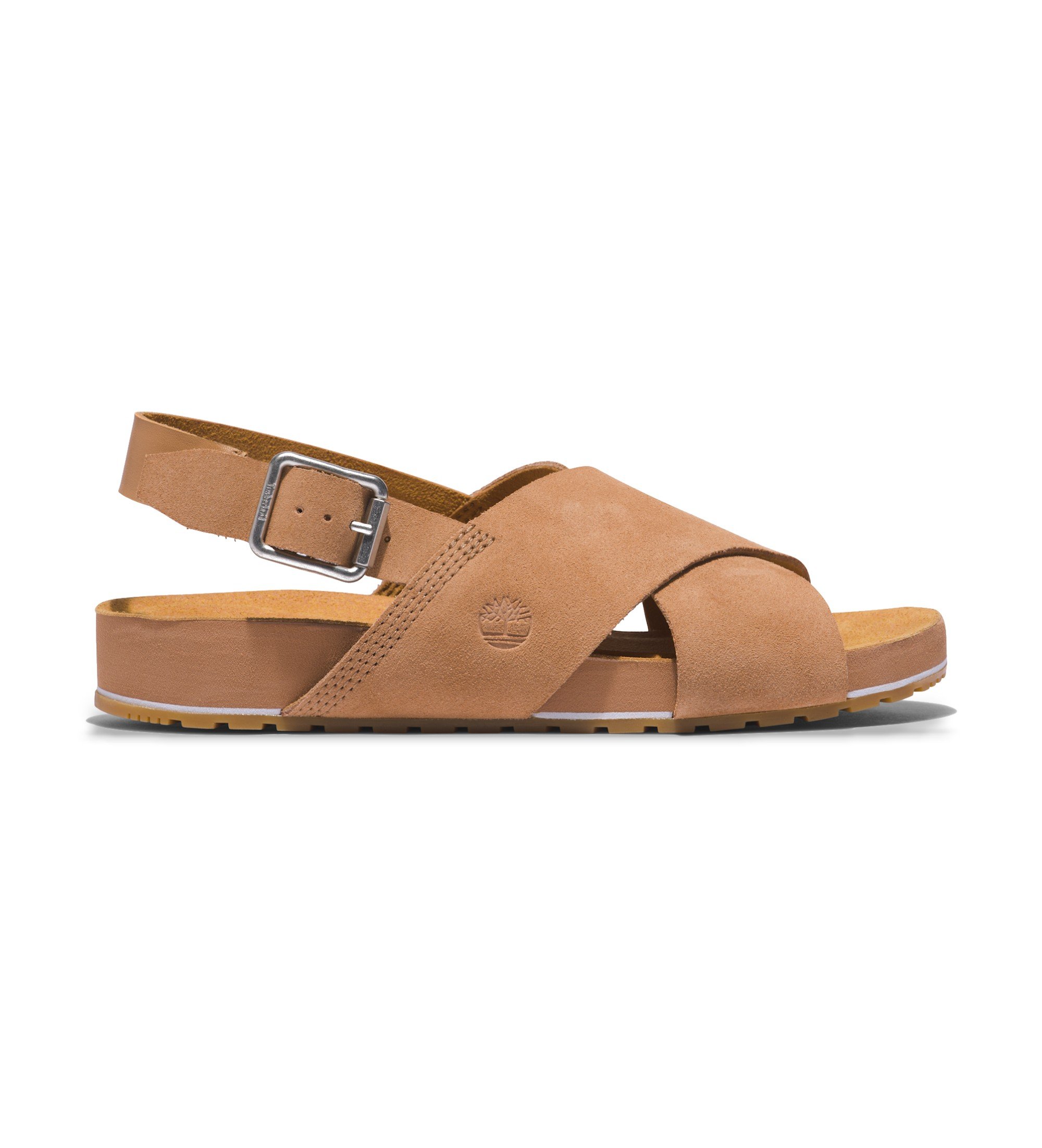 Timberland für Damen. TB0A41MQCW81 Braune Riemchensandalen (41 W), Wohnung, Wildleder, Schnalle, Lässig