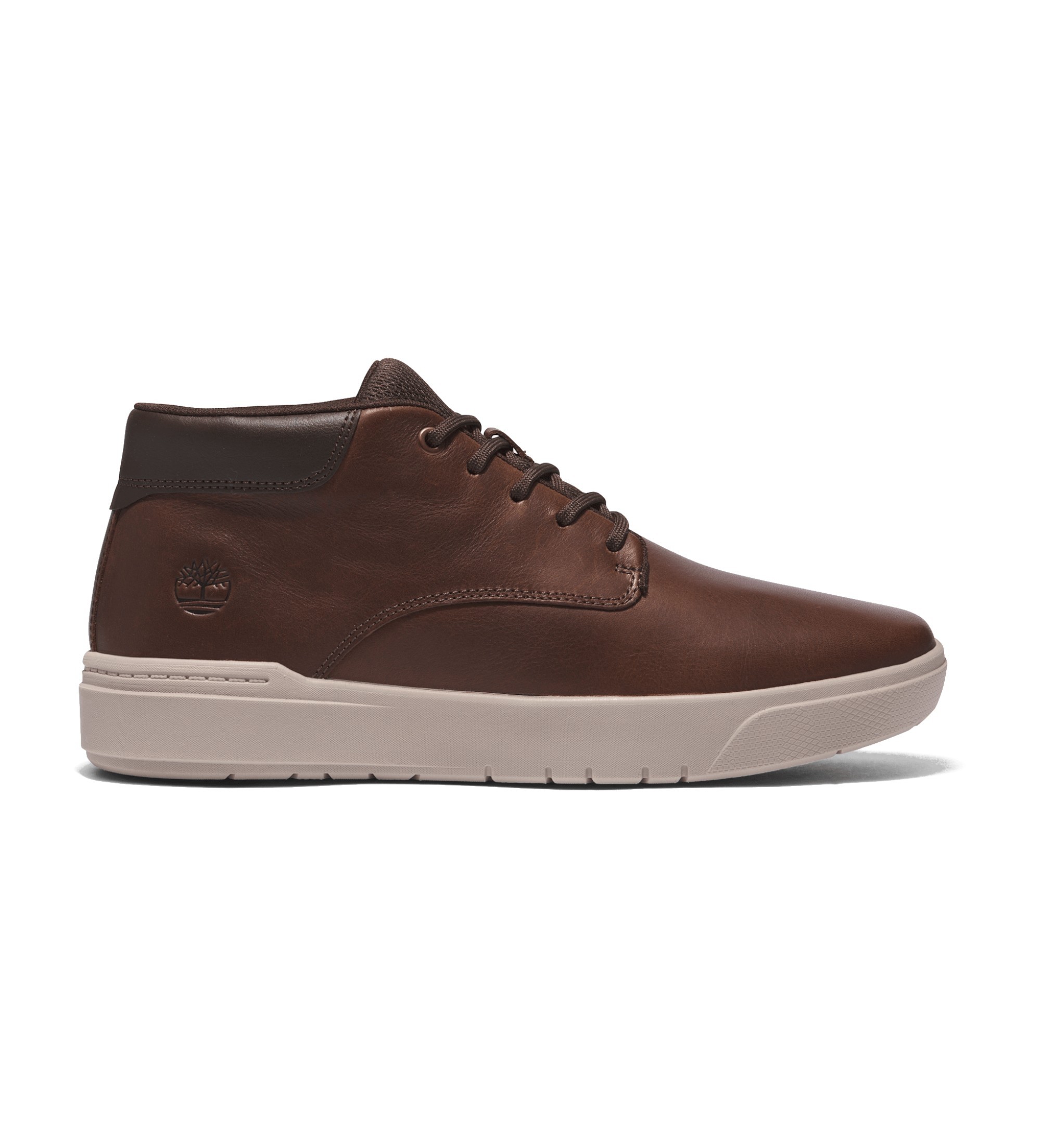 Timberland für Herren. TB0A5UVN2011 Seneca Bay Schnürschuhe aus braunem Leder in mittlerer Höhe (43.5), Wohnung, Schnürsenkel, Lässig