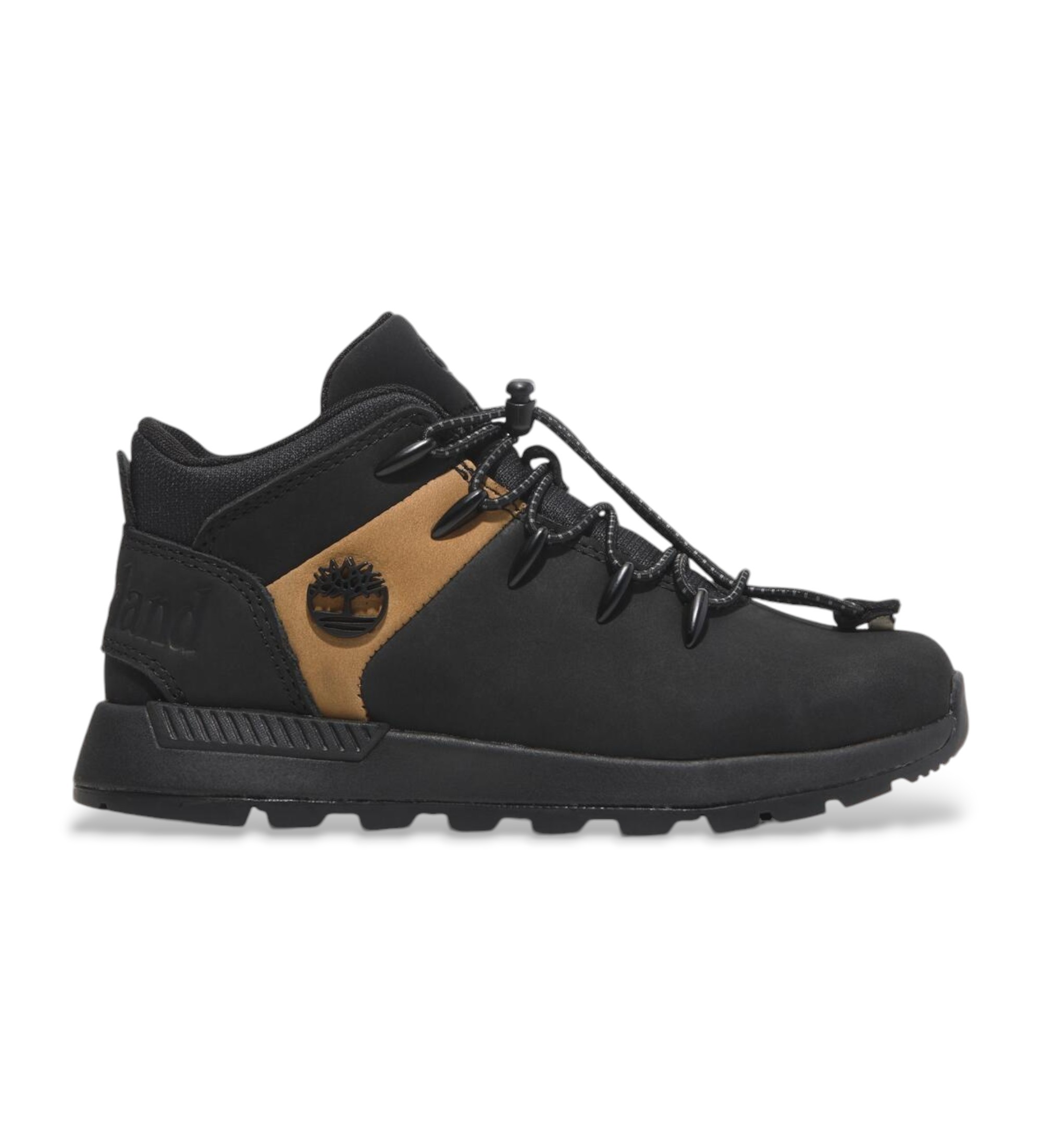 Timberland für Jungen. TB0A6BXDEMJ1 Lederschuhe Sprint Trekker Mid schwarz (33), Wohnung, Schnürsenkel, Sportlich, Draußen, Nachhaltig, Kind
