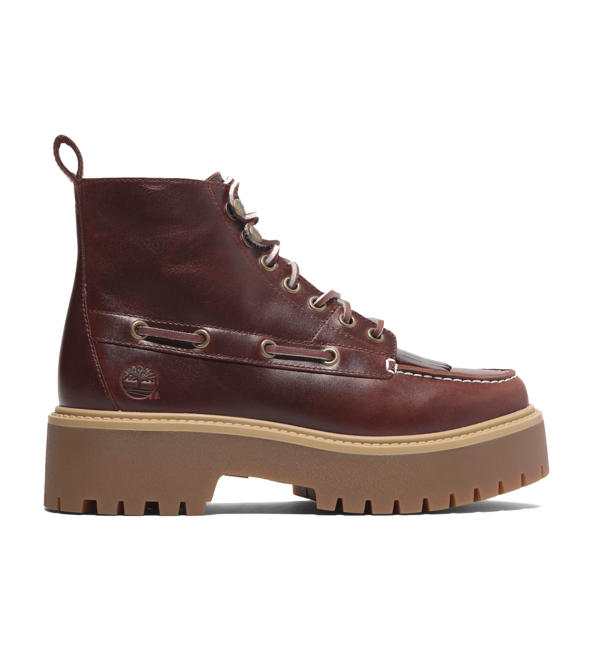 Timberland für Damen. TB0A27YZEIW1 Stone Street Lederstiefeletten burgunderrot (41.5 W), 3 bis 5 cm, Schnürsenkel, Lässig, Bordeaux