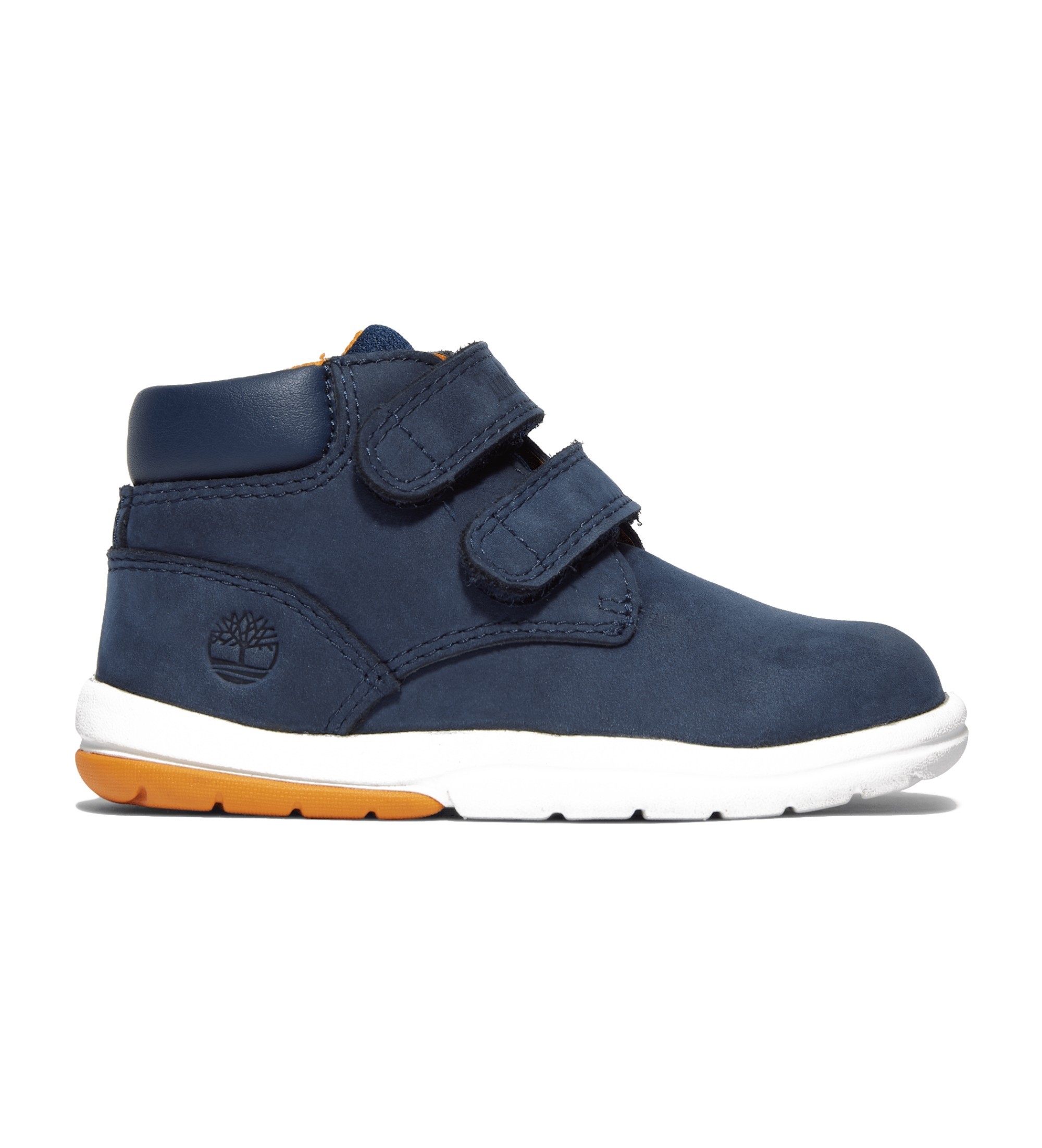 Timberland für Jungen. TB0A2K280191 Toddle Tracks marineblaue mittelhohe Lederstiefel mit Klettverschluss (21), Wohnung, Lässig, Kinderbekle